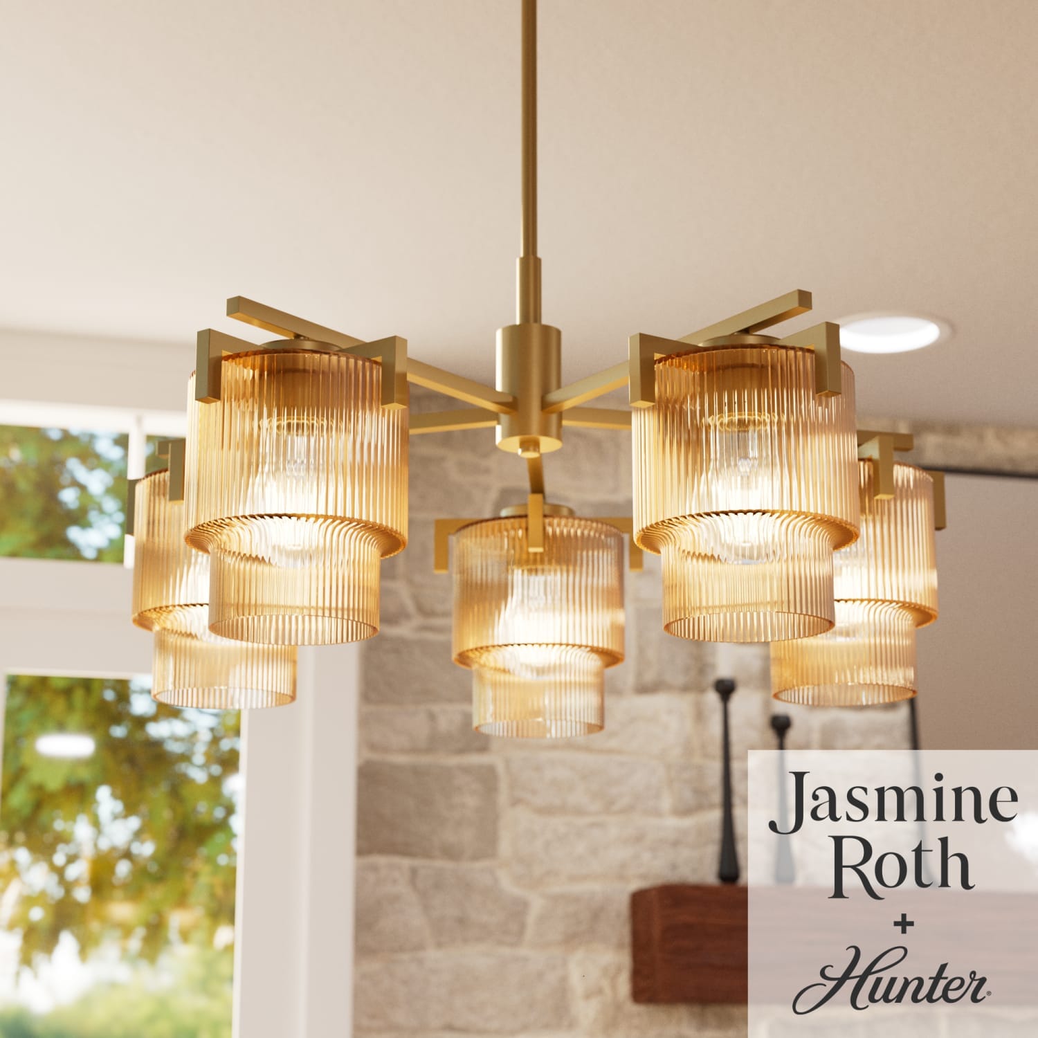 Ontario Jasmine Roth 5 Light Medium 27 Inch Chandelier - Image 3