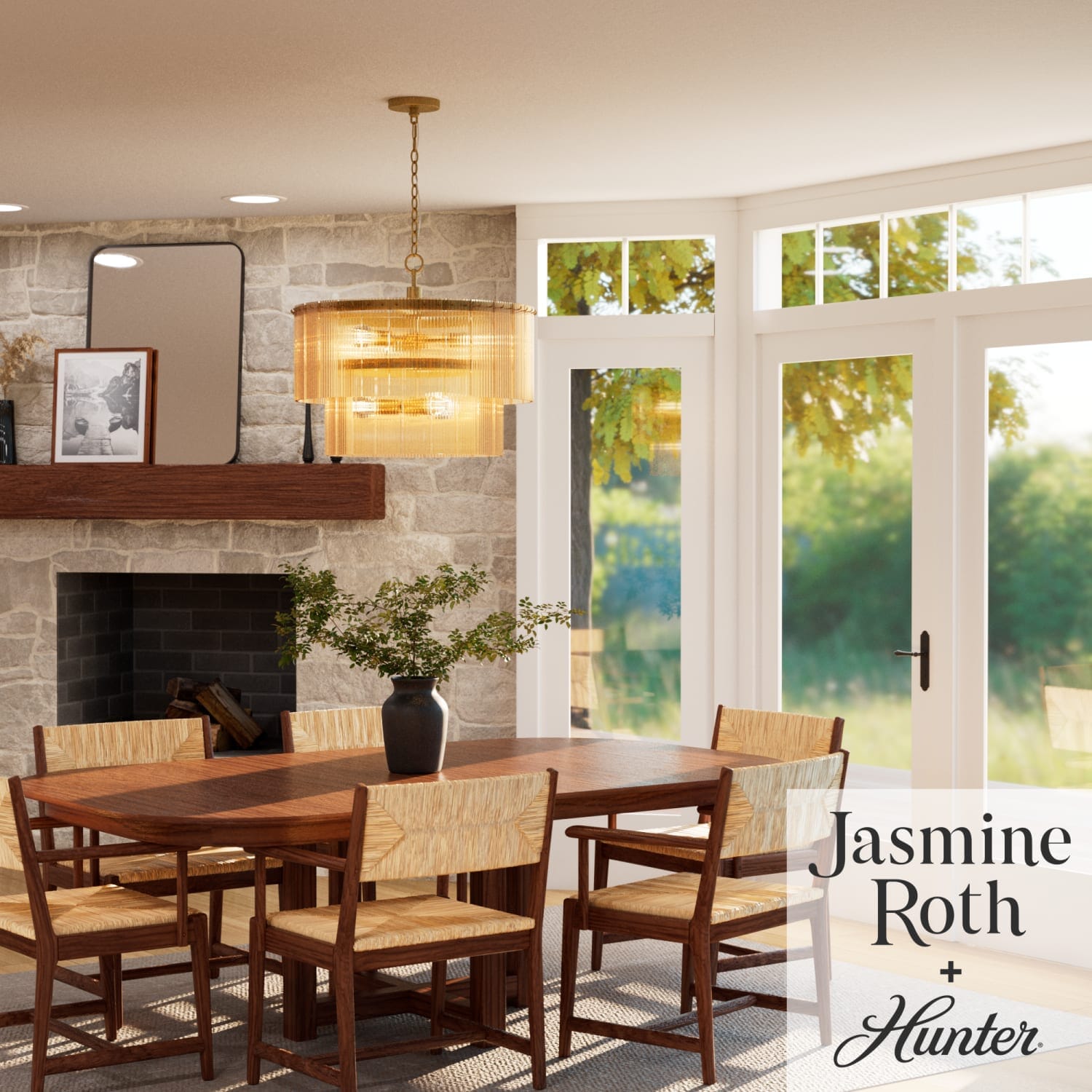 Ontario Jasmine Roth 6 Light Medium 24 Inch Chandelier - Image 5