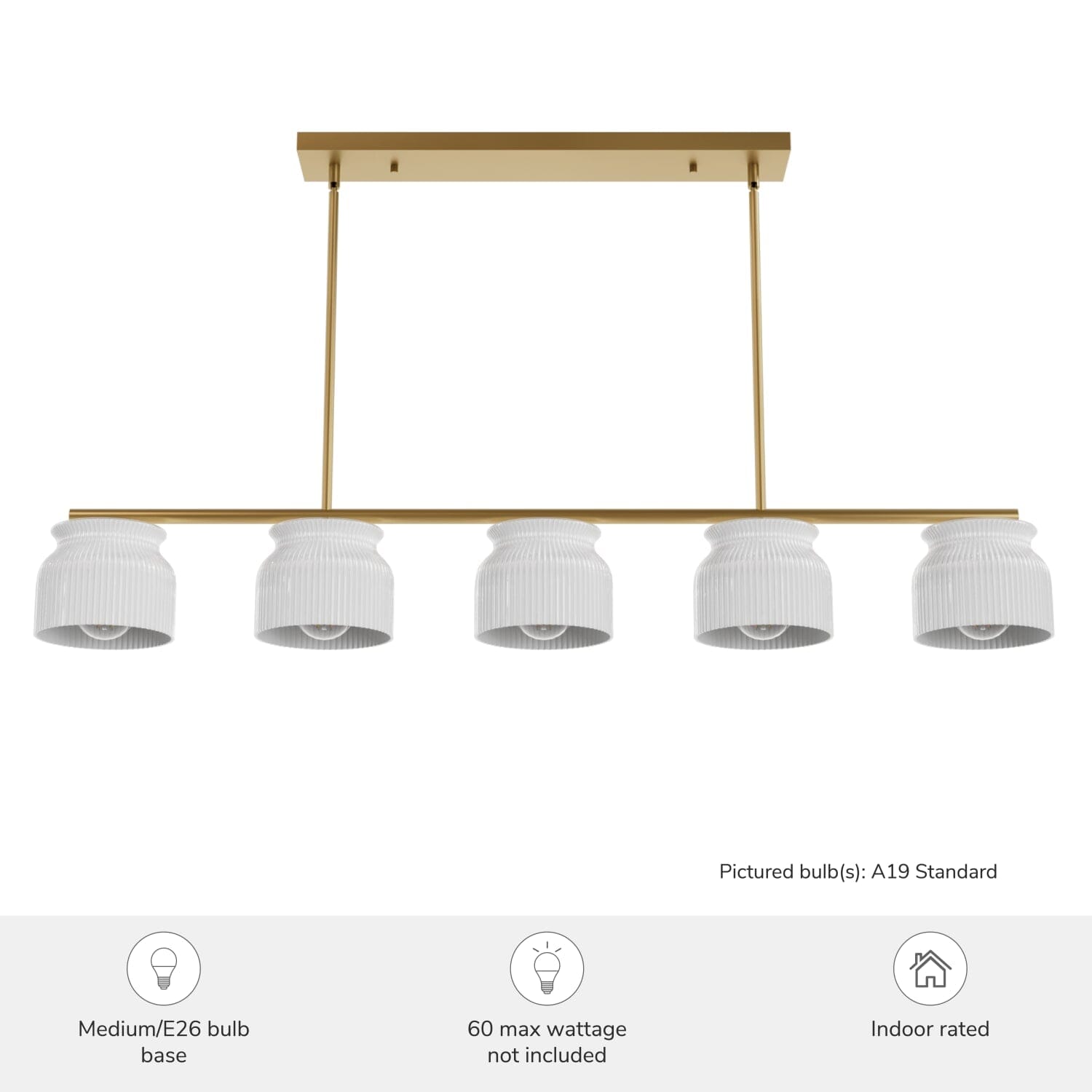 Harlowe Jasmine Roth 5 Light Large 51 Inch Linear - Image 3