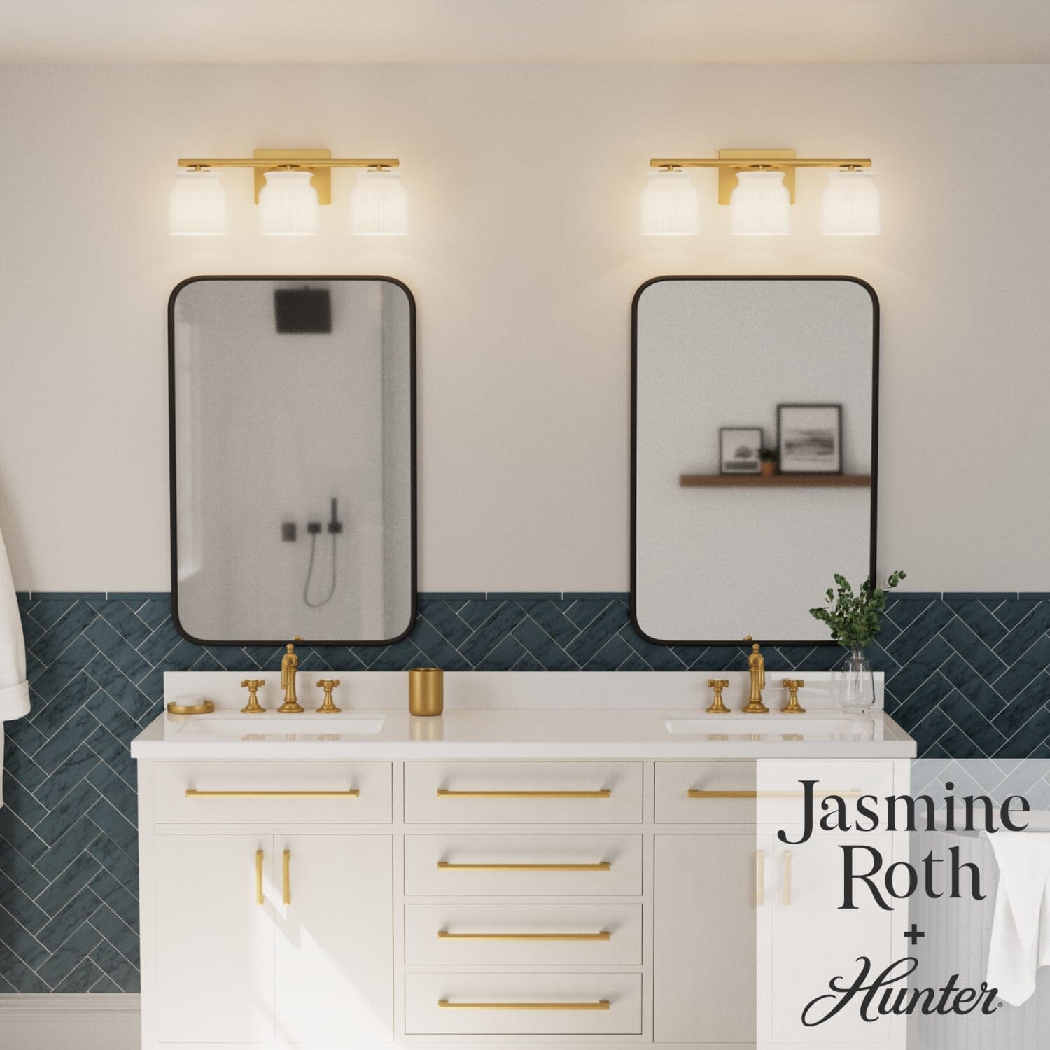 Harlowe Jasmine Roth 3 Light Medium 22 Inch Bath Vanity - Image 3