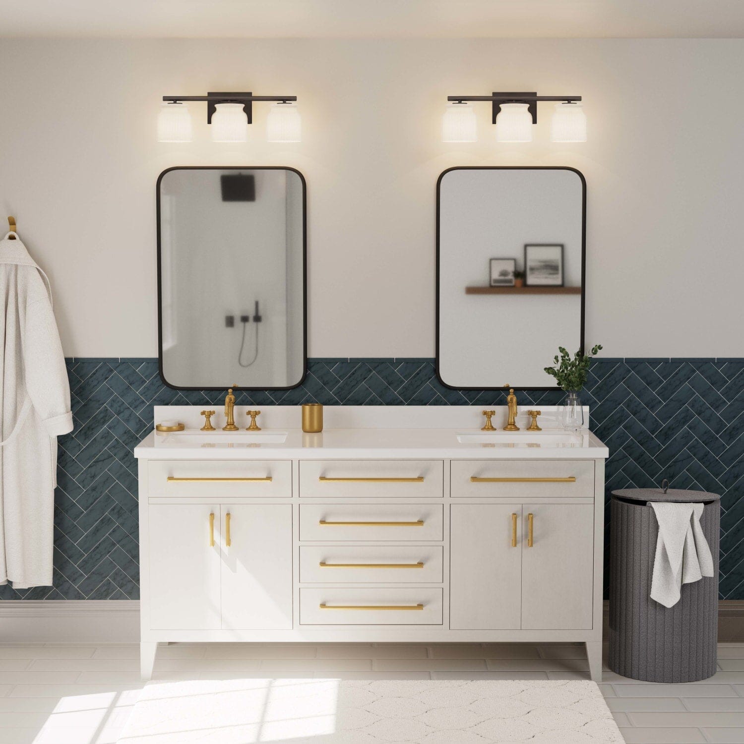 Harlowe Jasmine Roth 3 Light Medium 22 Inch Bath Vanity - Image 4
