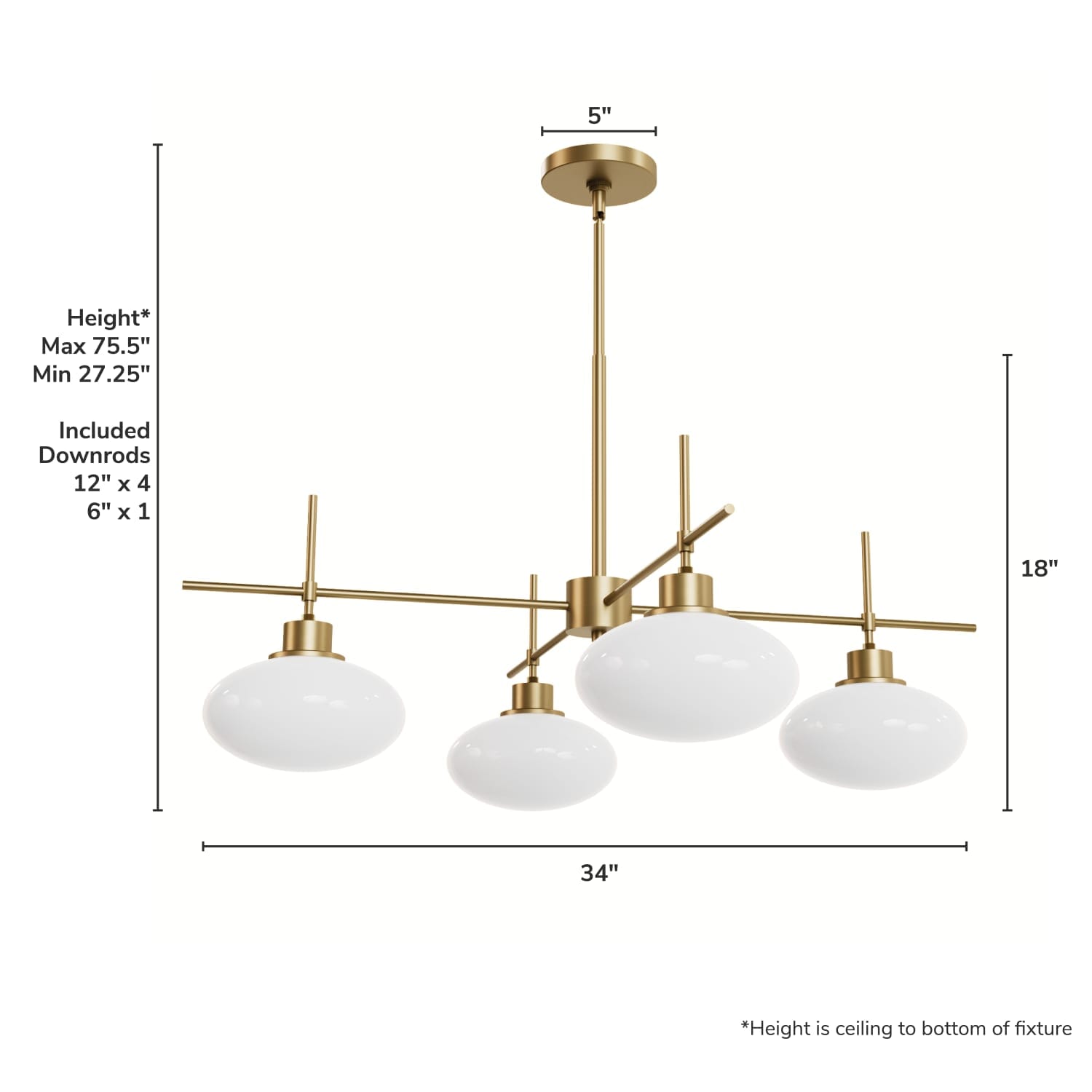 Getty Jasmine Roth 4 Light Large 34 Inch Chandelier - Image 4