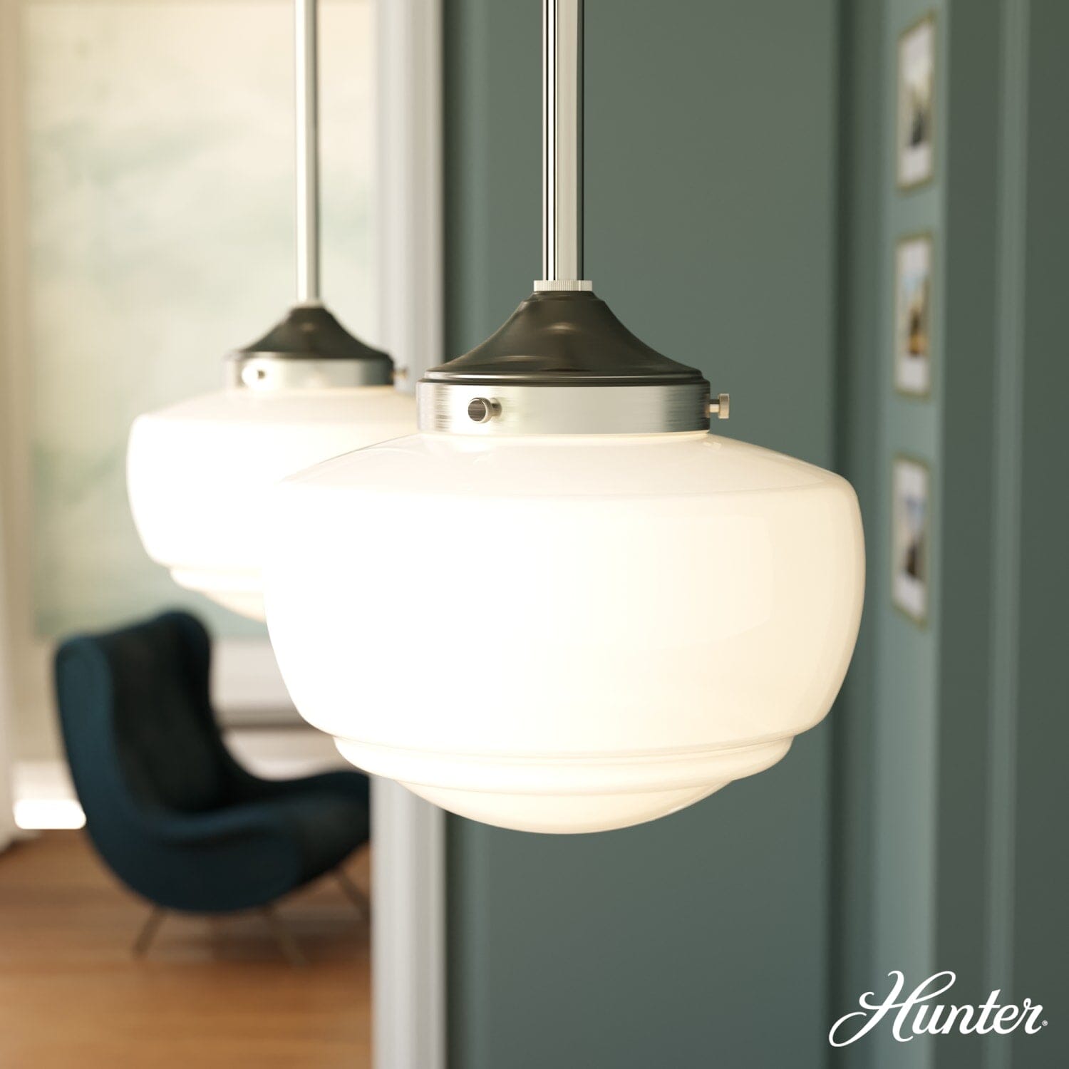 Saddle Creek Shiny Cased White Glass 1 Light Mini Pendant