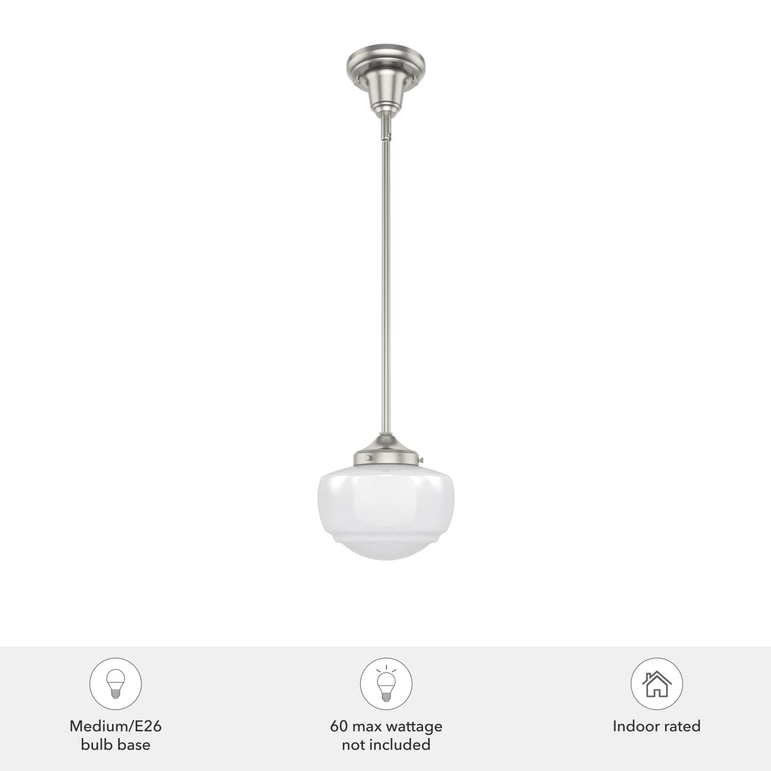 Saddle Creek Shiny Cased White Glass 1 Light Mini Pendant - Image 5