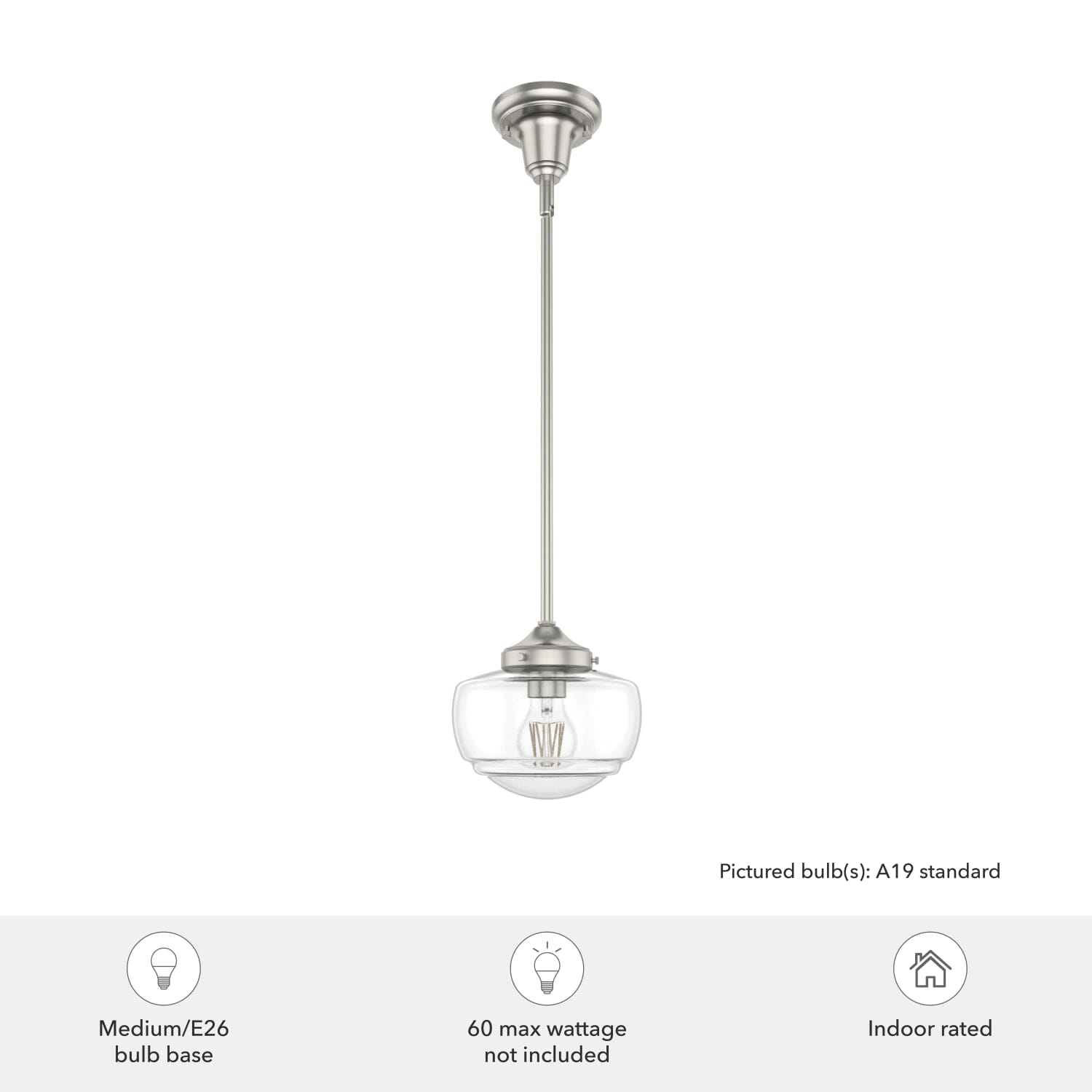 Saddle Creek Clear Seeded Glass 1 Light Mini Pendant - Image 6