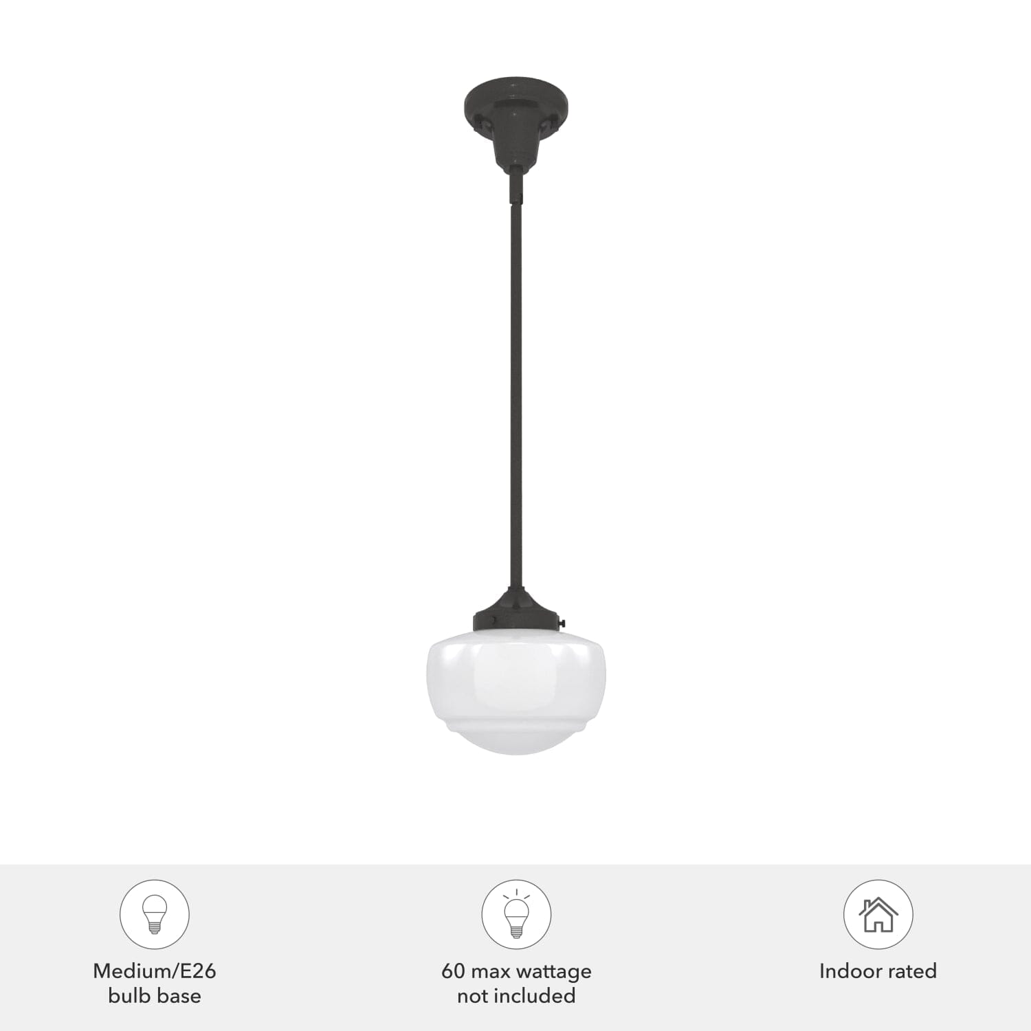 Saddle Creek Shiny Cased White Glass 1 Light Mini Pendant - Image 6