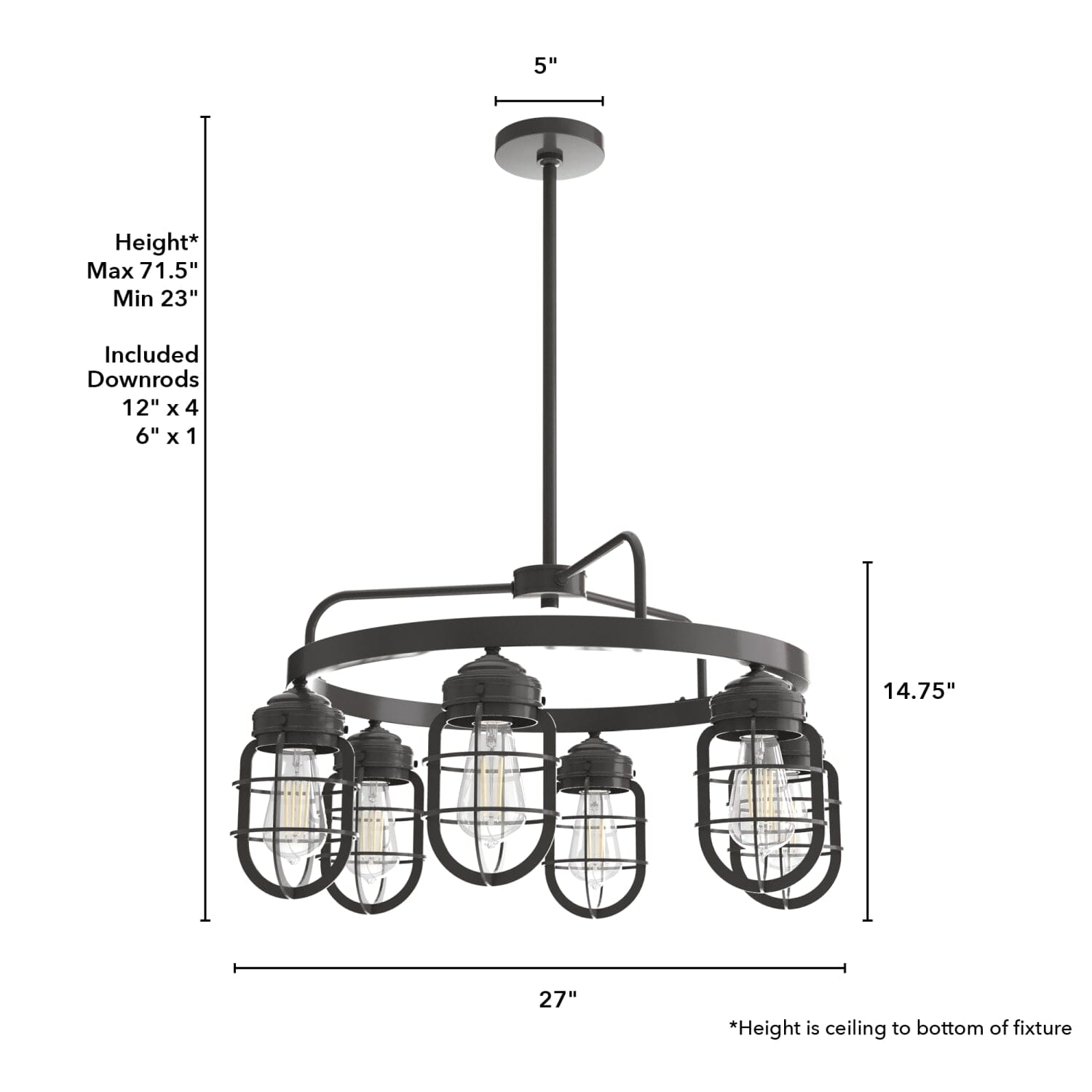 Starklake 6 Light Chandelier - Image 4