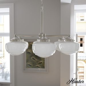 Saddle Creek Shiny Cased White Glass 6 Light Chandelier