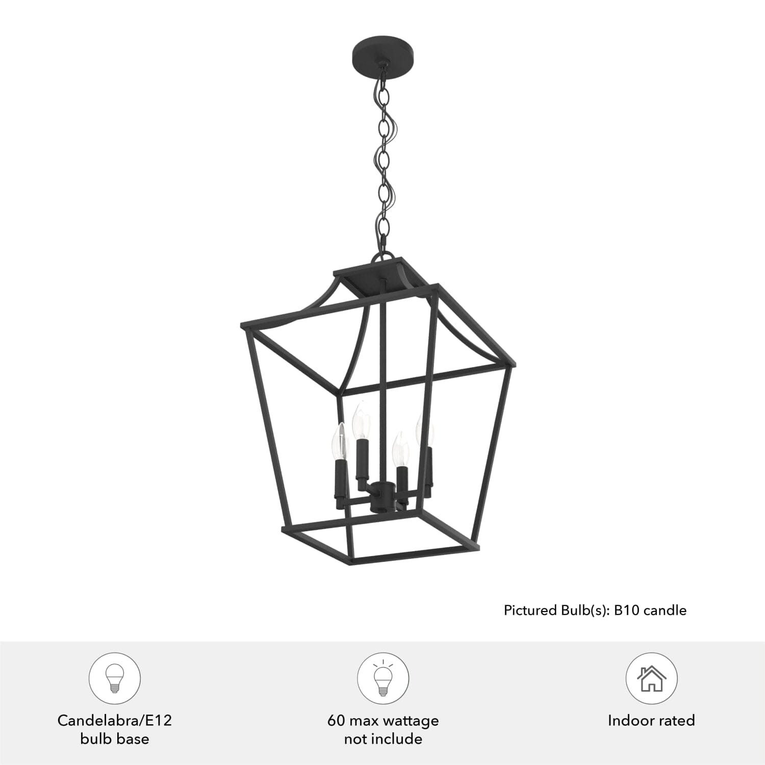 Laurel Ridge 4 Light Lantern Pendant 15 inch - Image 6