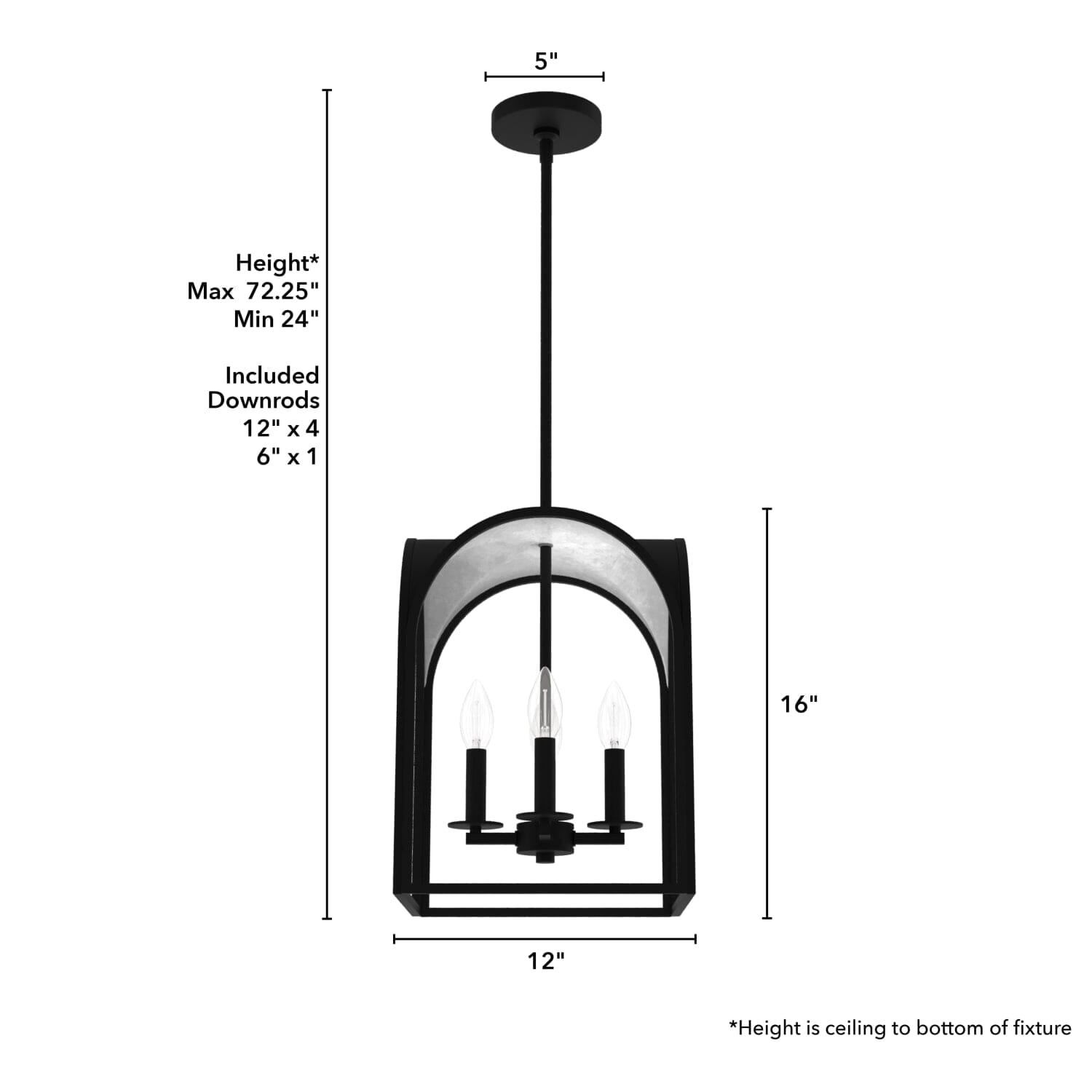 Dukestown Lantern Pendant 4 Light 12 inch - Image 4