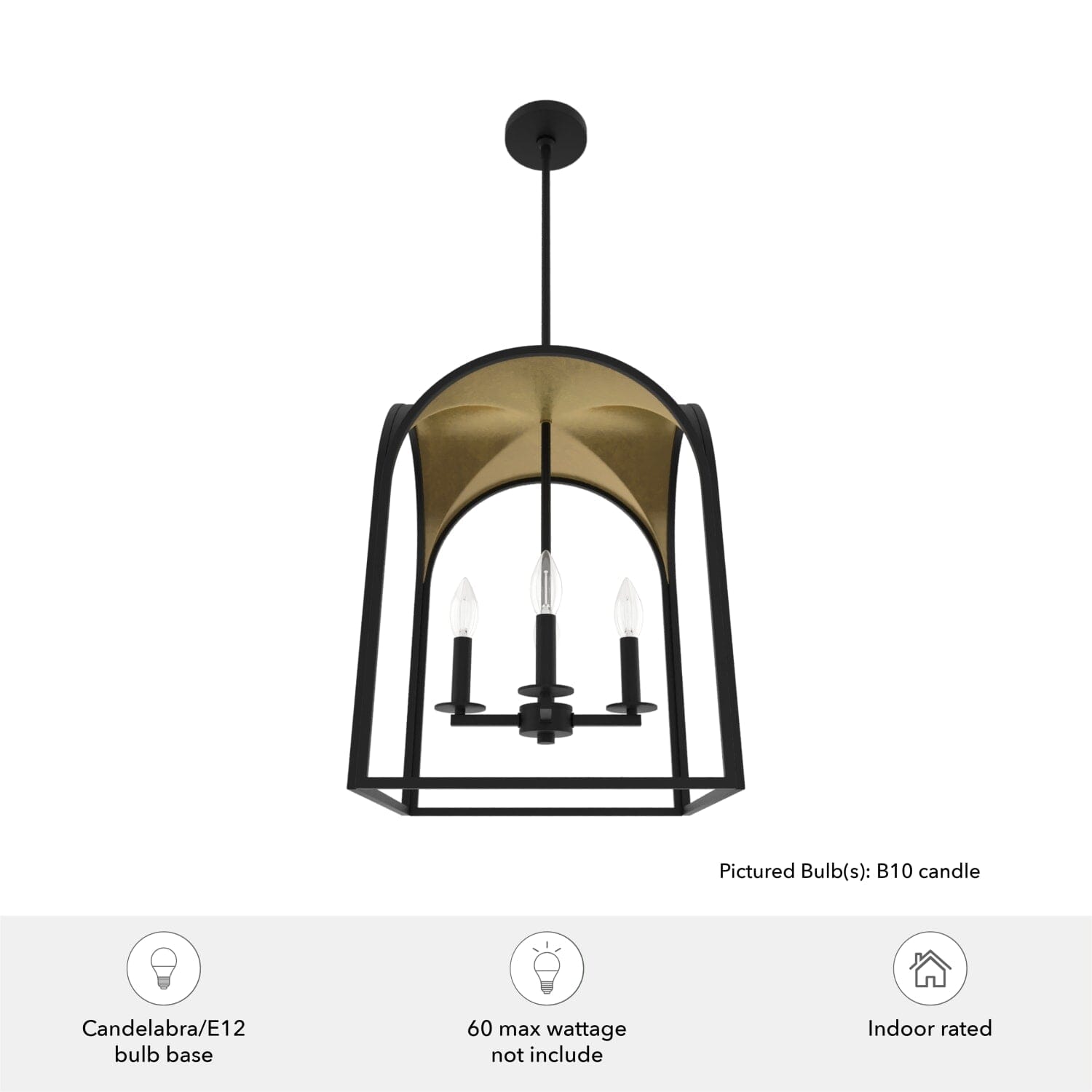 Dukestown 4 Light Lantern Pendant 15 in - Image 3