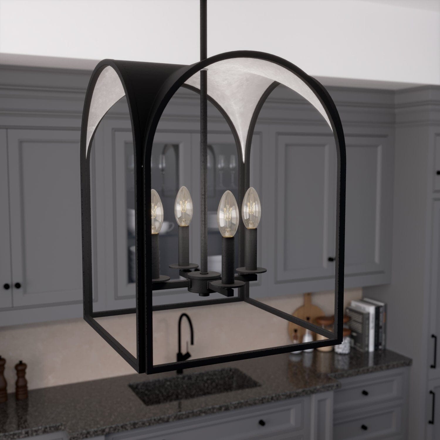 Dukestown Lantern Pendant 4 Light 15 in