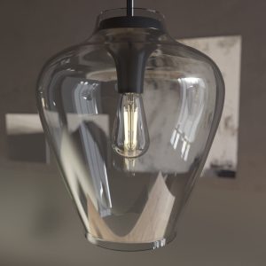 Vidria Smoked Glass 1 Light 12 Inch Pendant