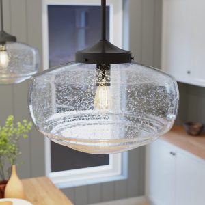 Saddle Creek Clear Seeded Glass 1 Light 16 Inch Pendant