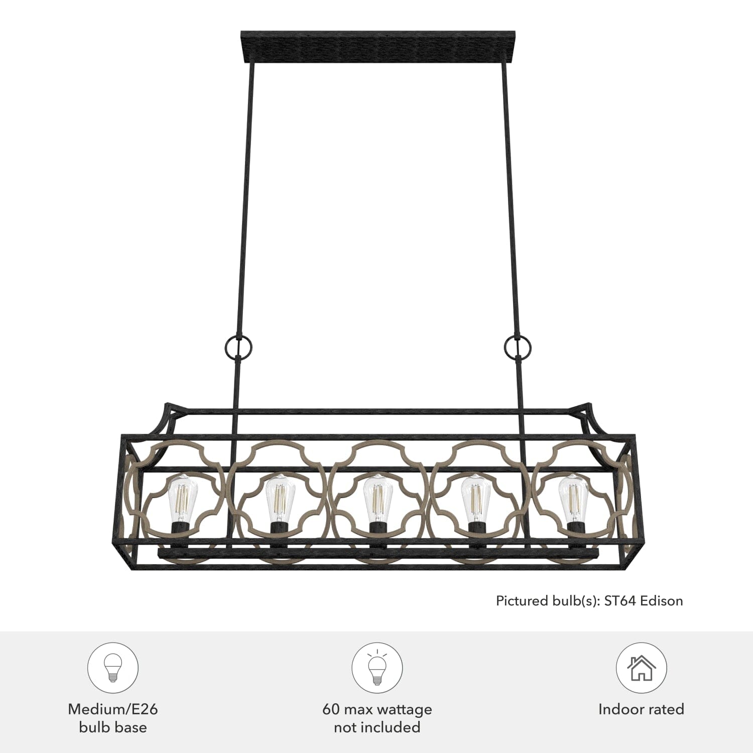 Stone Creek 5 Light Linear Chandelier - Image 5