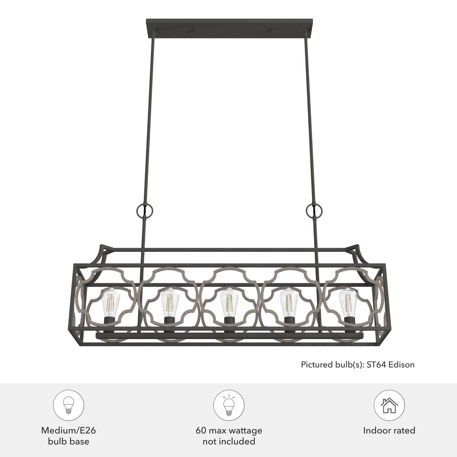 Stone Creek 5 Light Linear Chandelier - Image 6