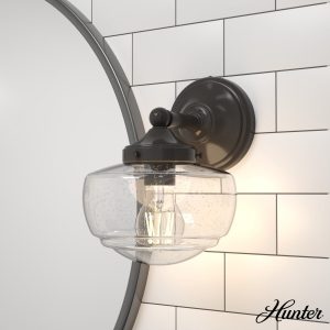 Saddle Creek Clear Seeded Glass 1 Light Sconce