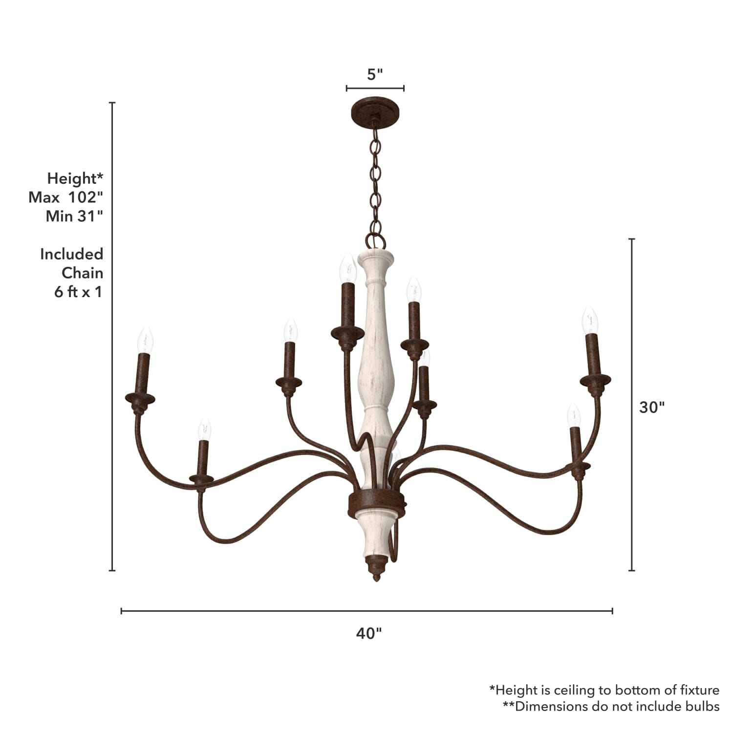 Teren 9 Light 2-Tier Chandelier - Image 4