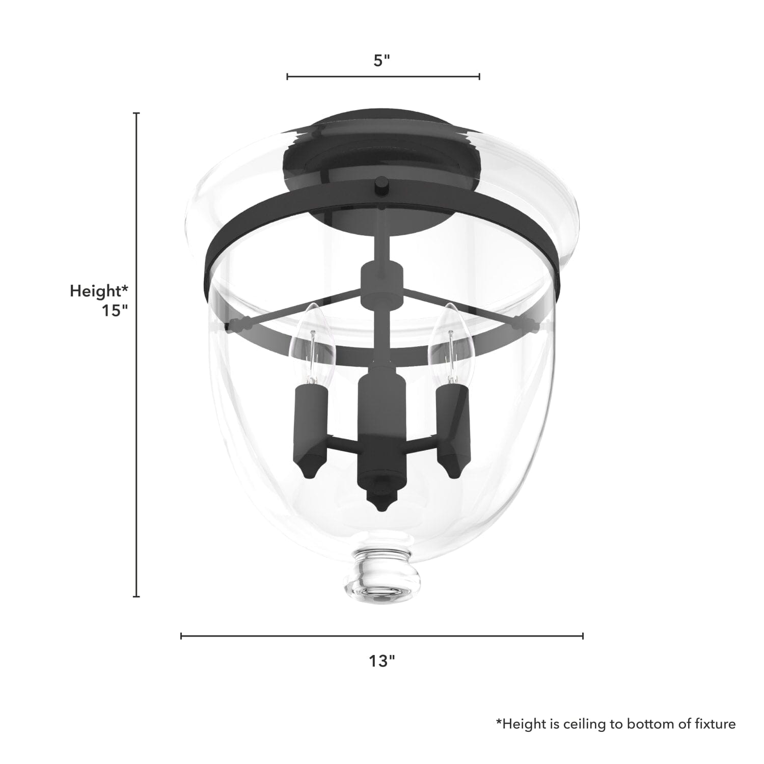 Belltown 3 Light Semi-Flush Mount - Image 4