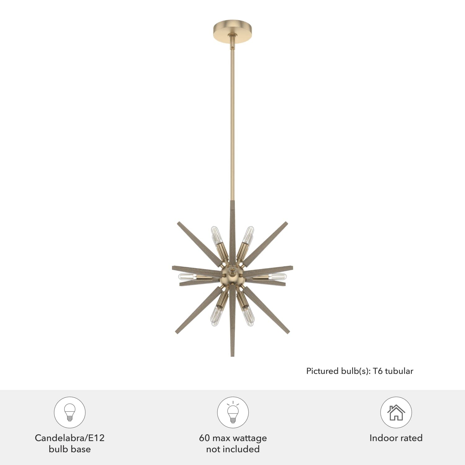 Jupiter Star 12 Light Pendant 18 inch - Image 3
