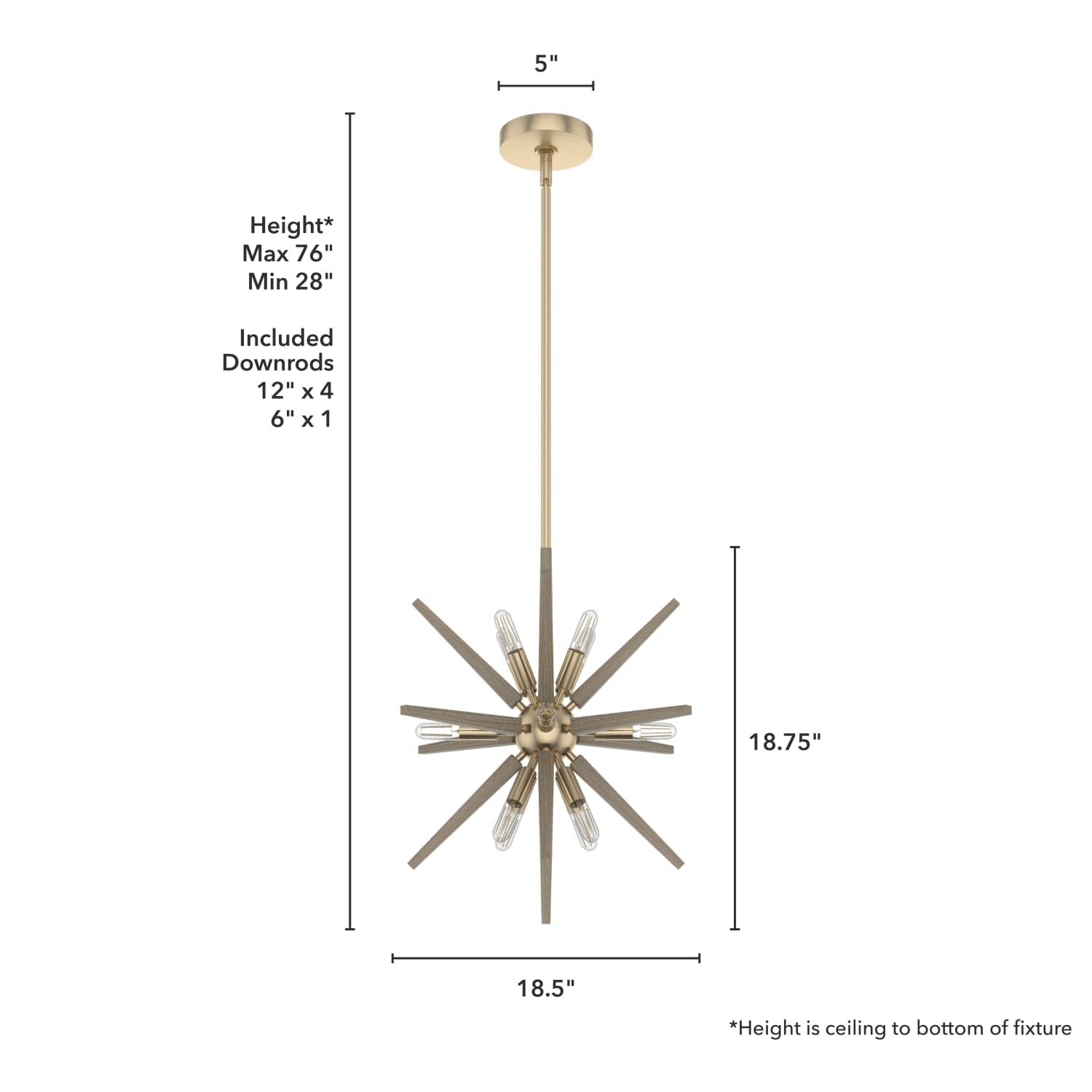 Jupiter Star 12 Light Pendant 18 inch - Image 4