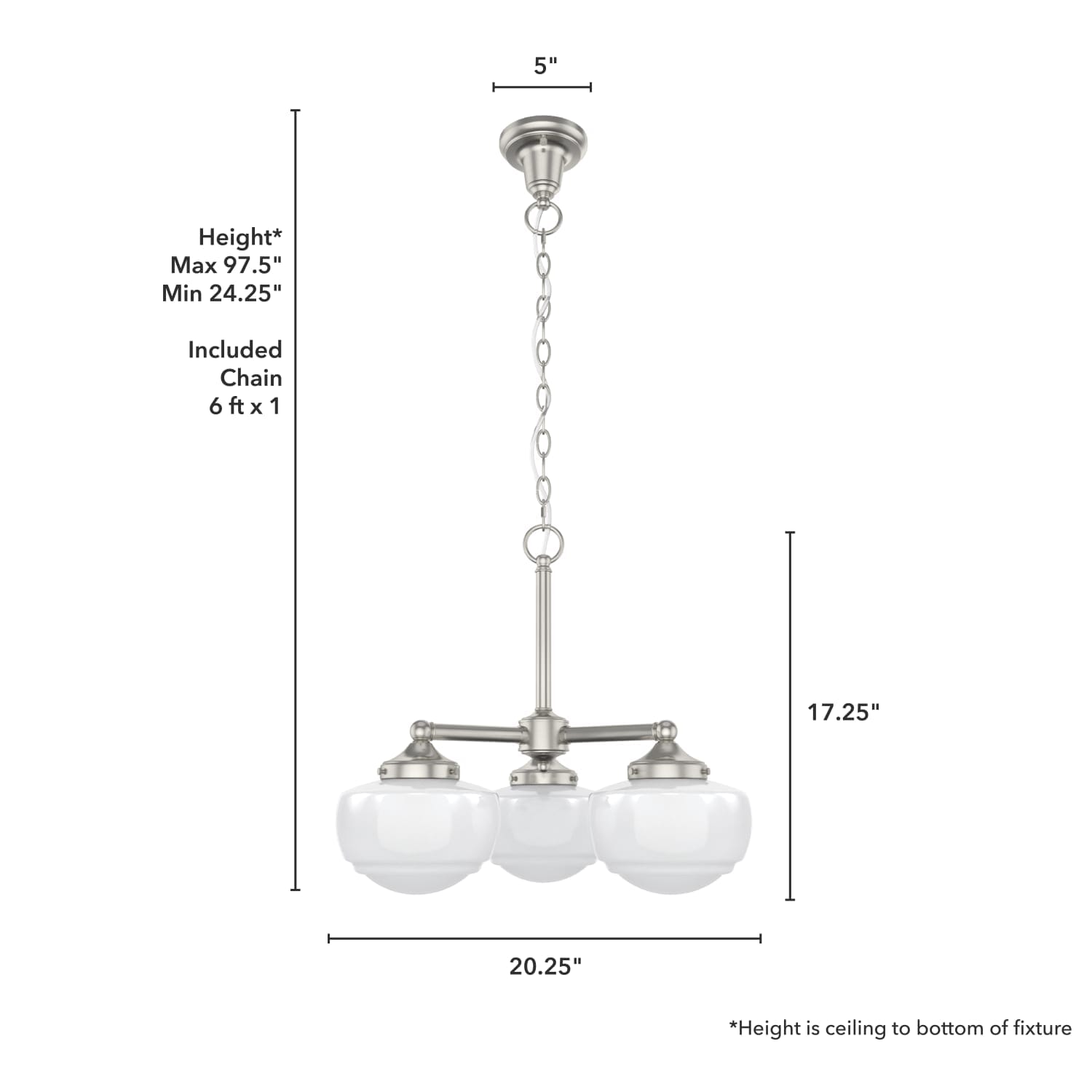 Saddle Creek 3 Light Convertible Chandelier - Image 4