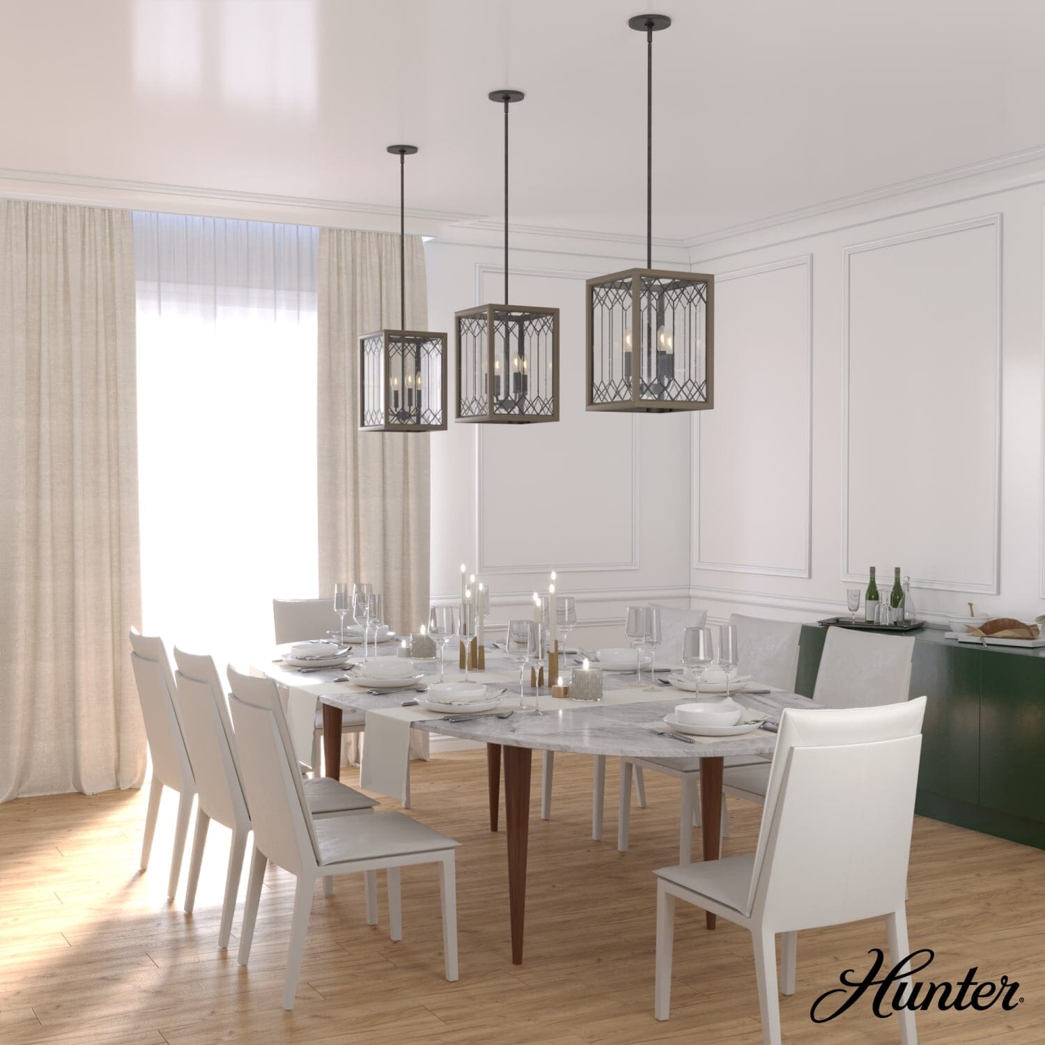 Chevron 4 Light Lantern 11 inch - Image 3
