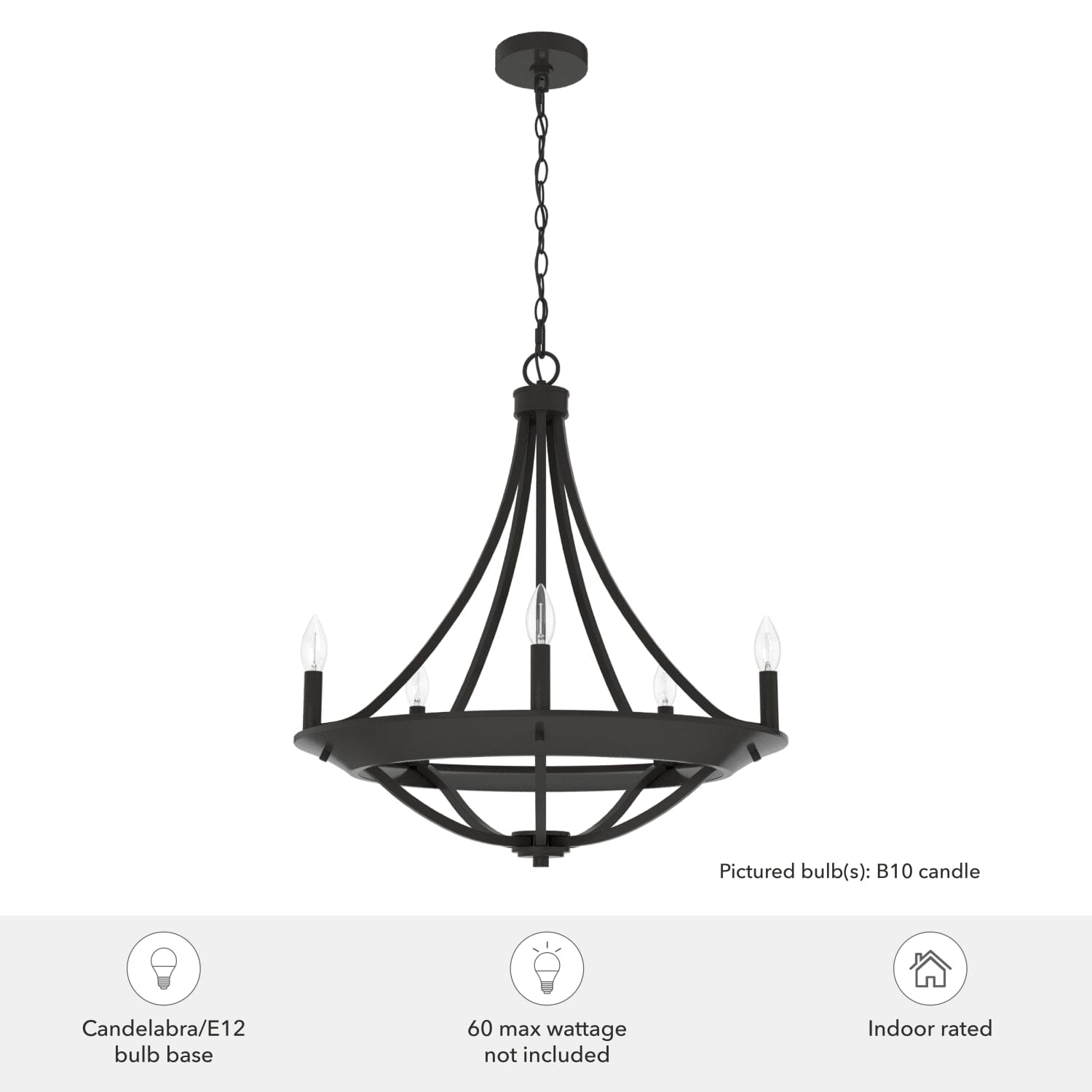 Perch Point 5 Light Chandelier 24 inch - Image 5