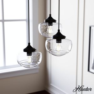 Saddle Creek Clear Seeded Glass 3 Light Round Pendant Cluster