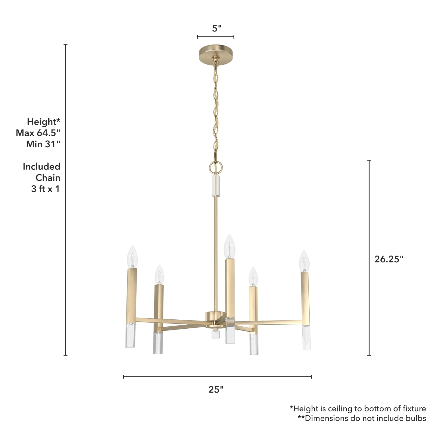 Sunjai 5 Light Chandelier - Image 4