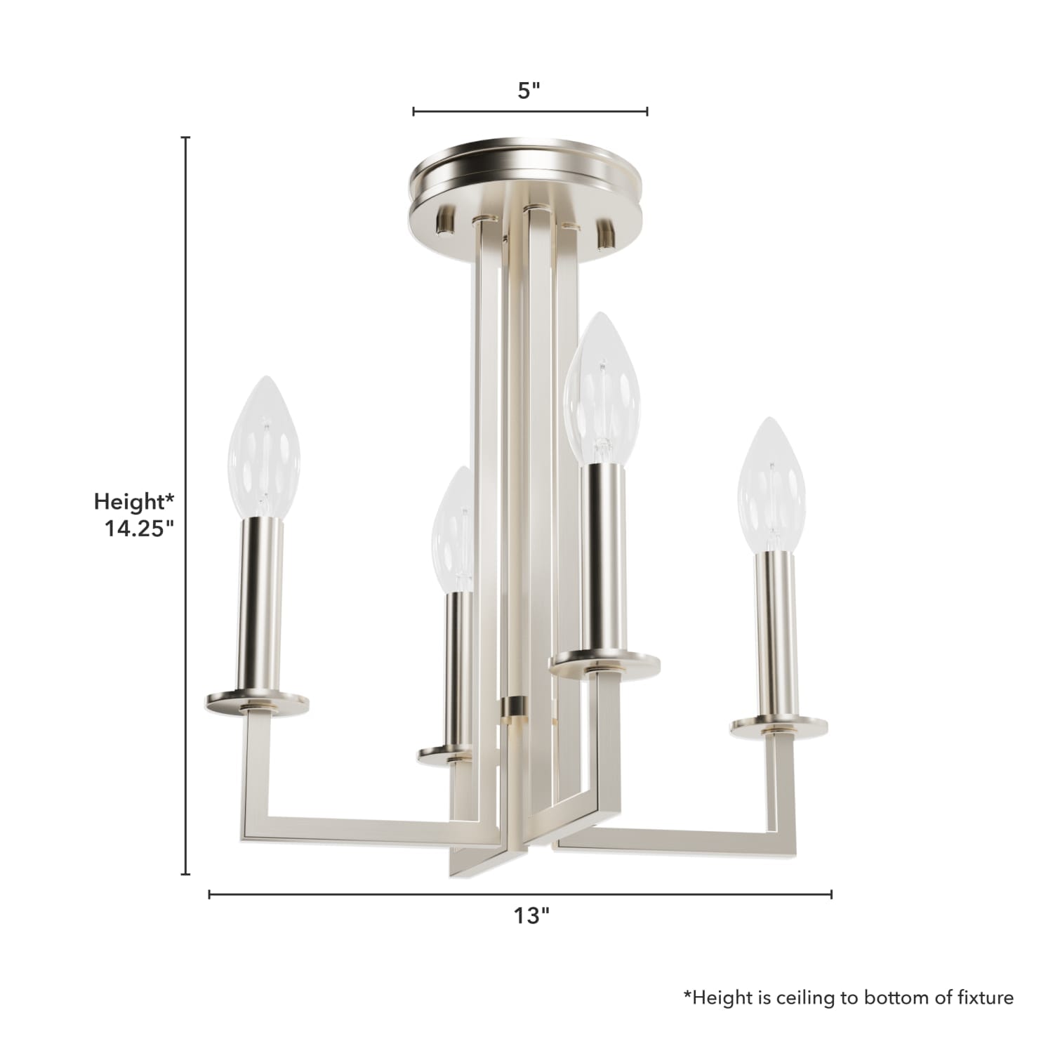 4 Light Bearden Semi-Flush Mount - Image 3