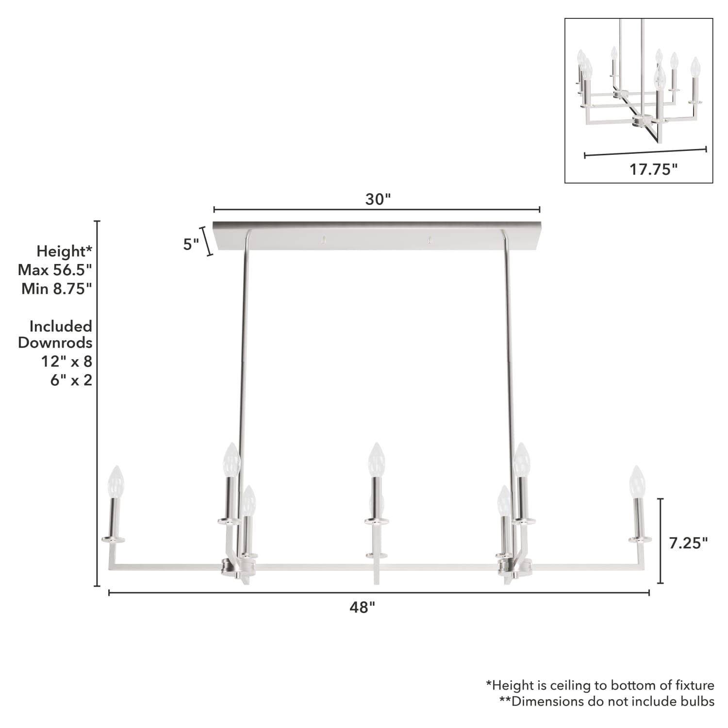 Bearden 8 Light Linear Chandelier - Image 4