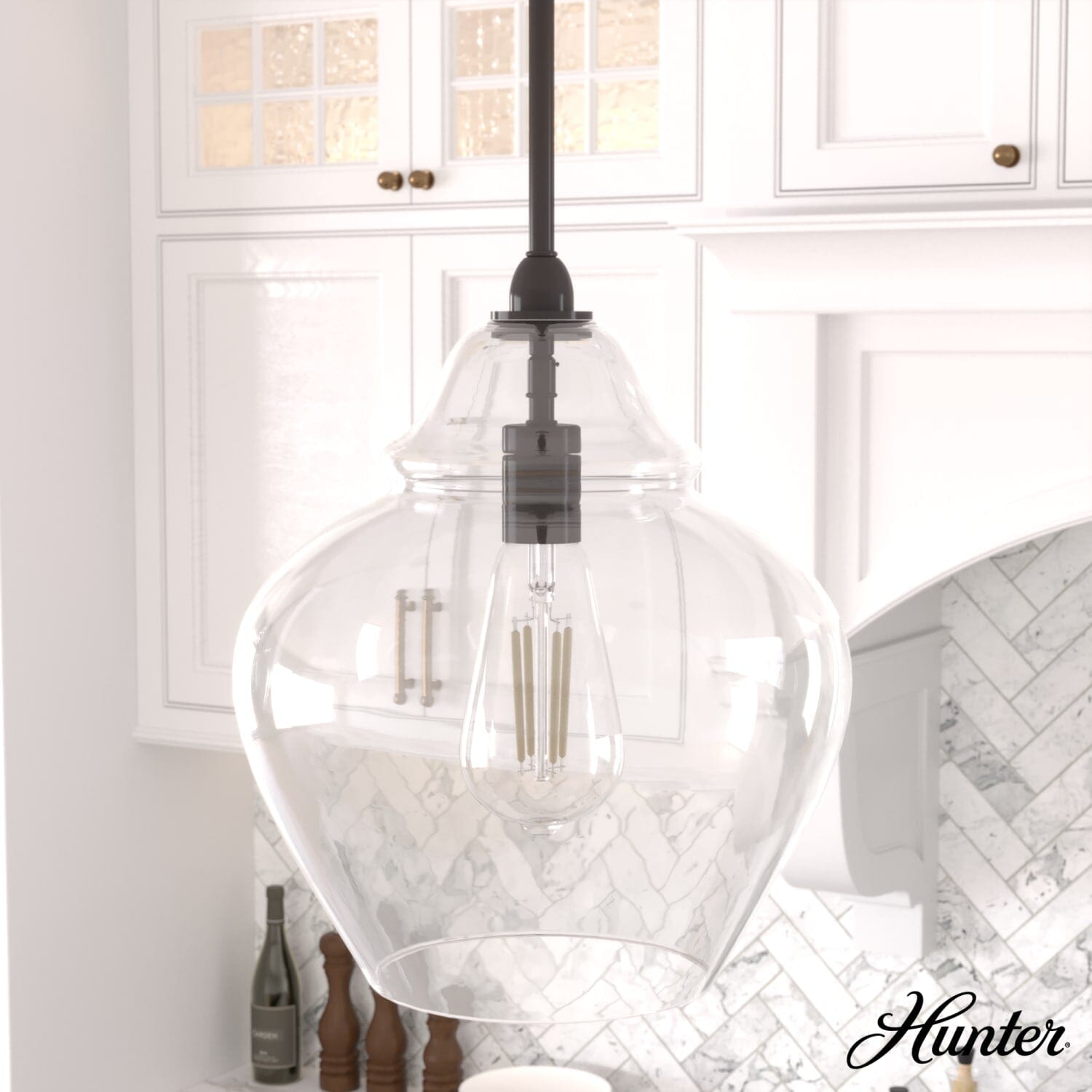 Dunshire Ginger Jar Clear Glass 1 Light 12 Inch Medium Pendant