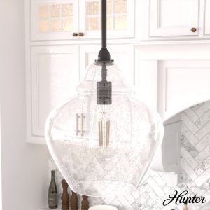 Dunshire Ginger Jar Clear Seeded Glass 1 Light 12 Inch Medium Pendant