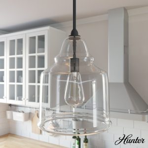 Dunshire Bell Clear Glass 1 Light 12 Inch Medium Pendant