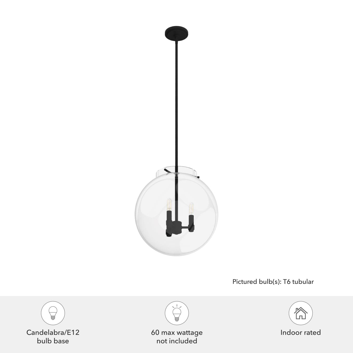 Sacha 3 Light Globe Pendant - Image 3