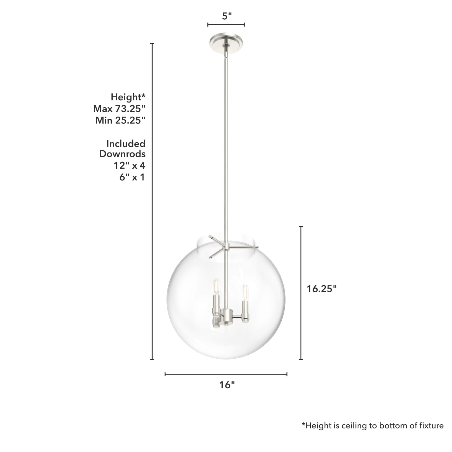 Sacha Globe Pendant 3 Light - Image 4