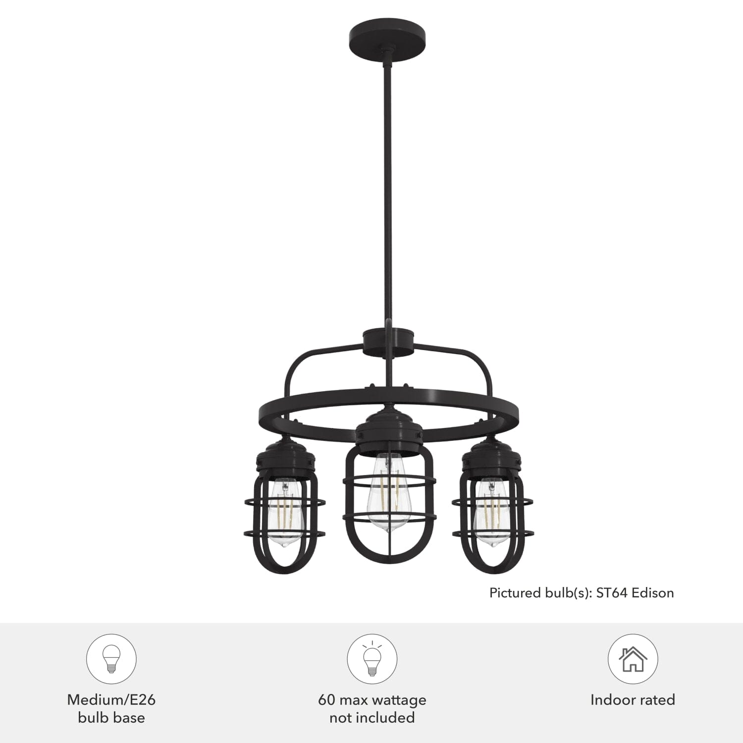 Starklake 3 Light Chandelier - Image 5