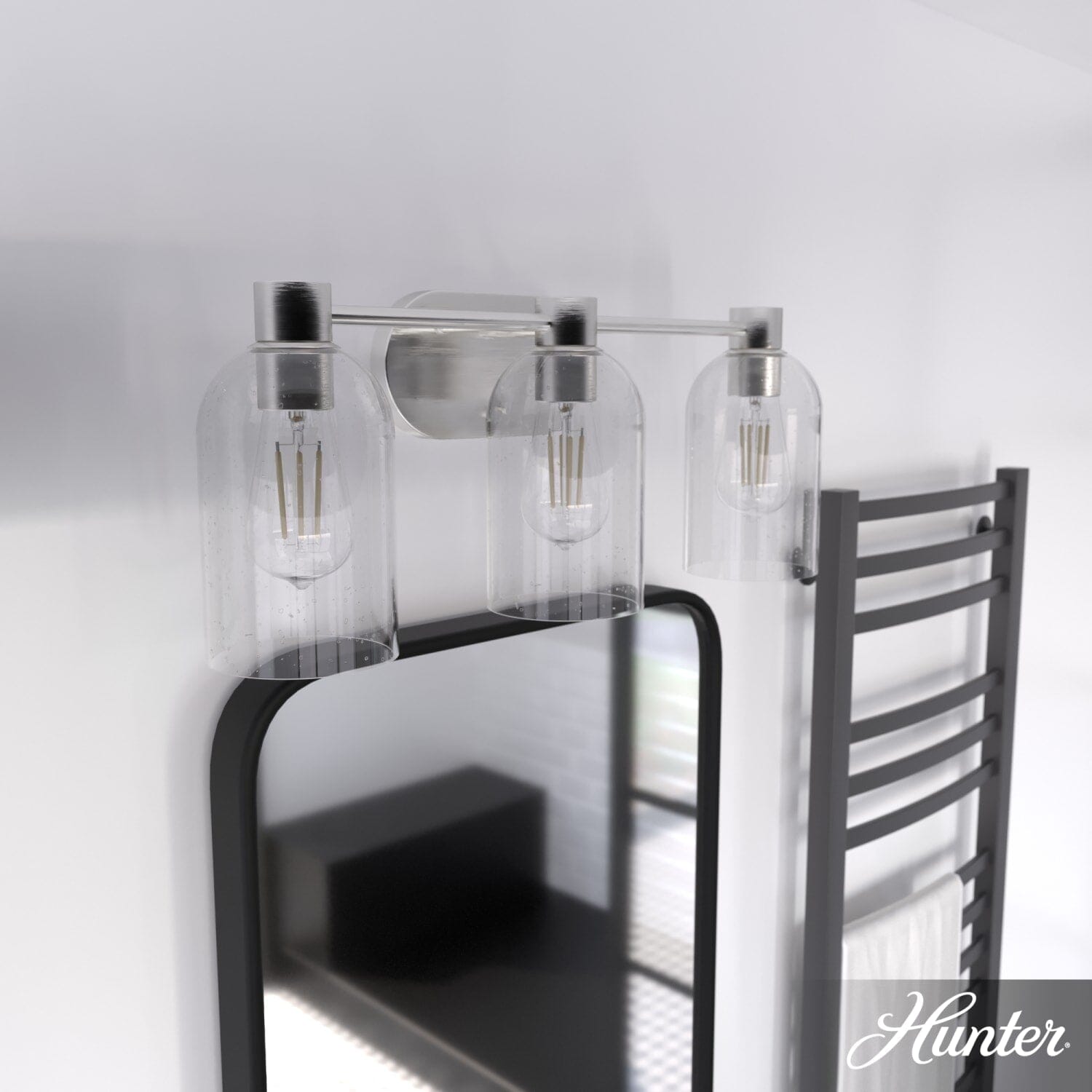Lochemeade Clear Seeded Glass 3 Light Vanity