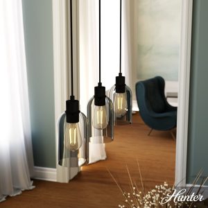 Lochemeade Smoked Glass 3 Light Linear Pendant Cluster