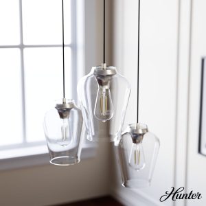 Vidria Clear Glass 3 Light Round Pendant Cluster