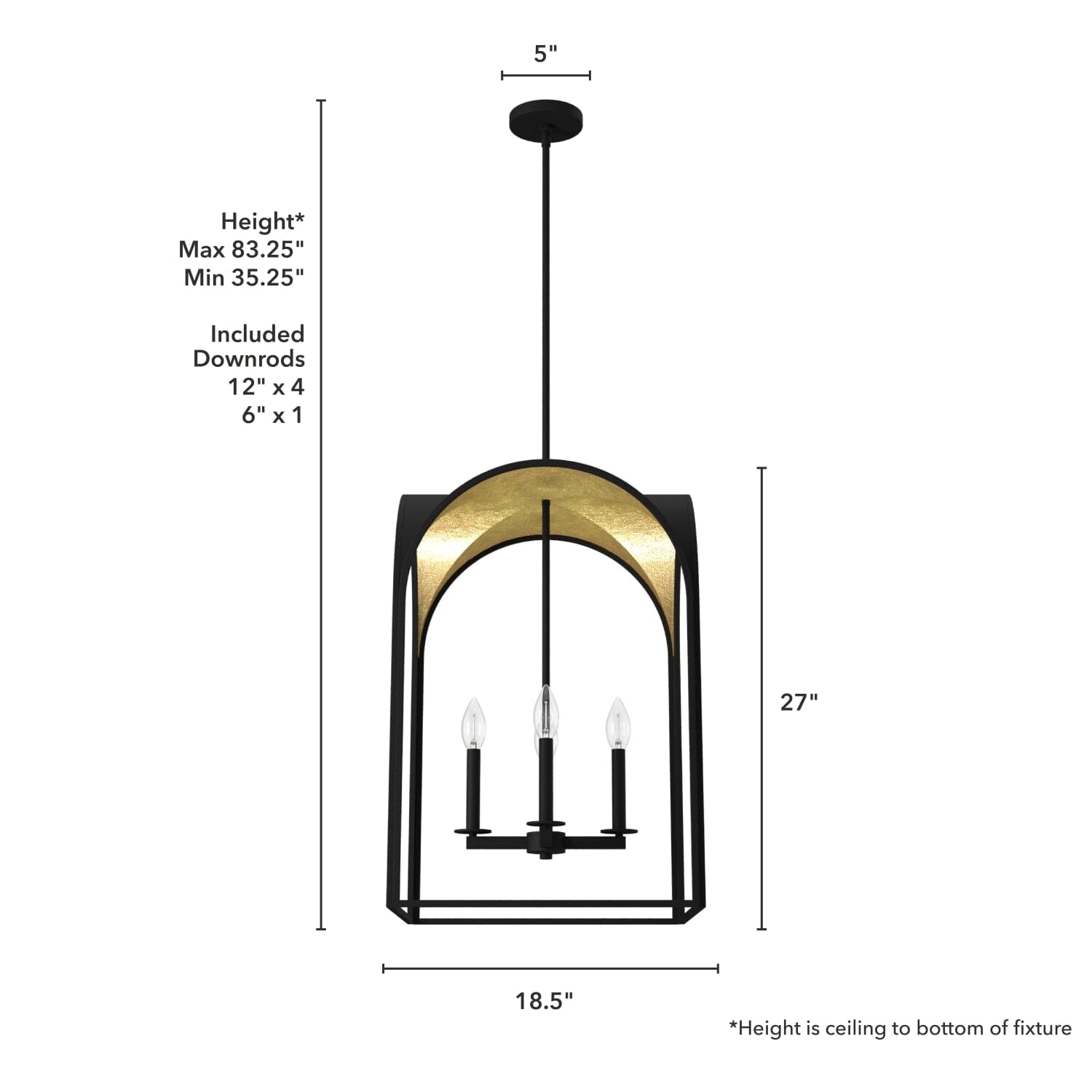 Dukestown 4 Light Pendant 18 inch - Image 4