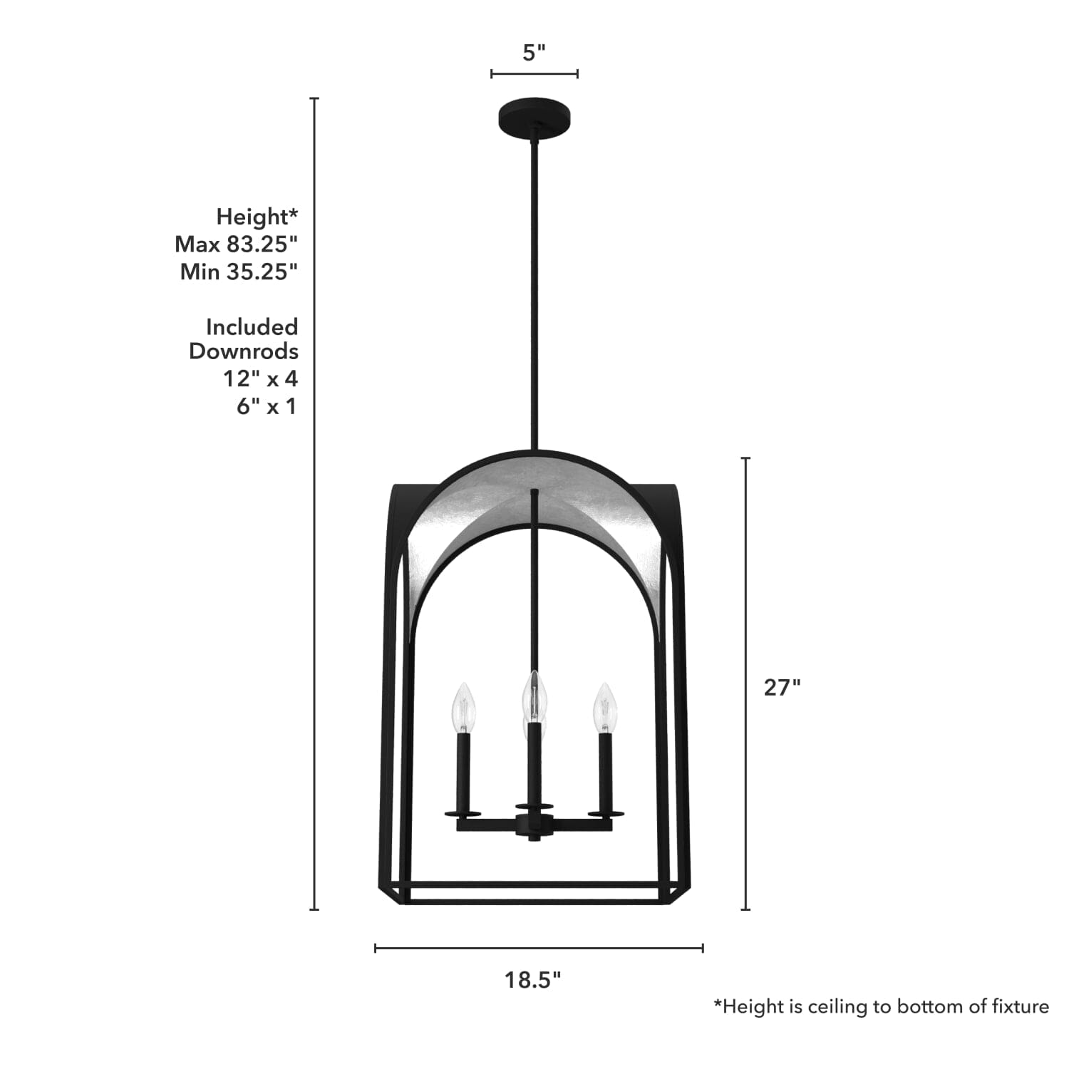Dukestown Pendant 4 Light 18 inch - Image 3