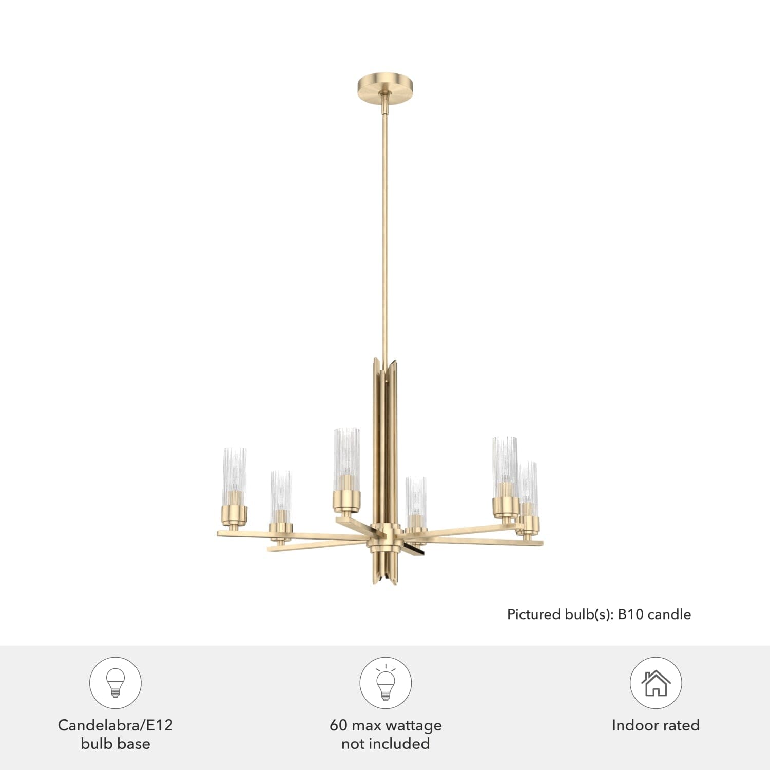 Gatz 6 Light Chandelier Alturas Gold - Image 3
