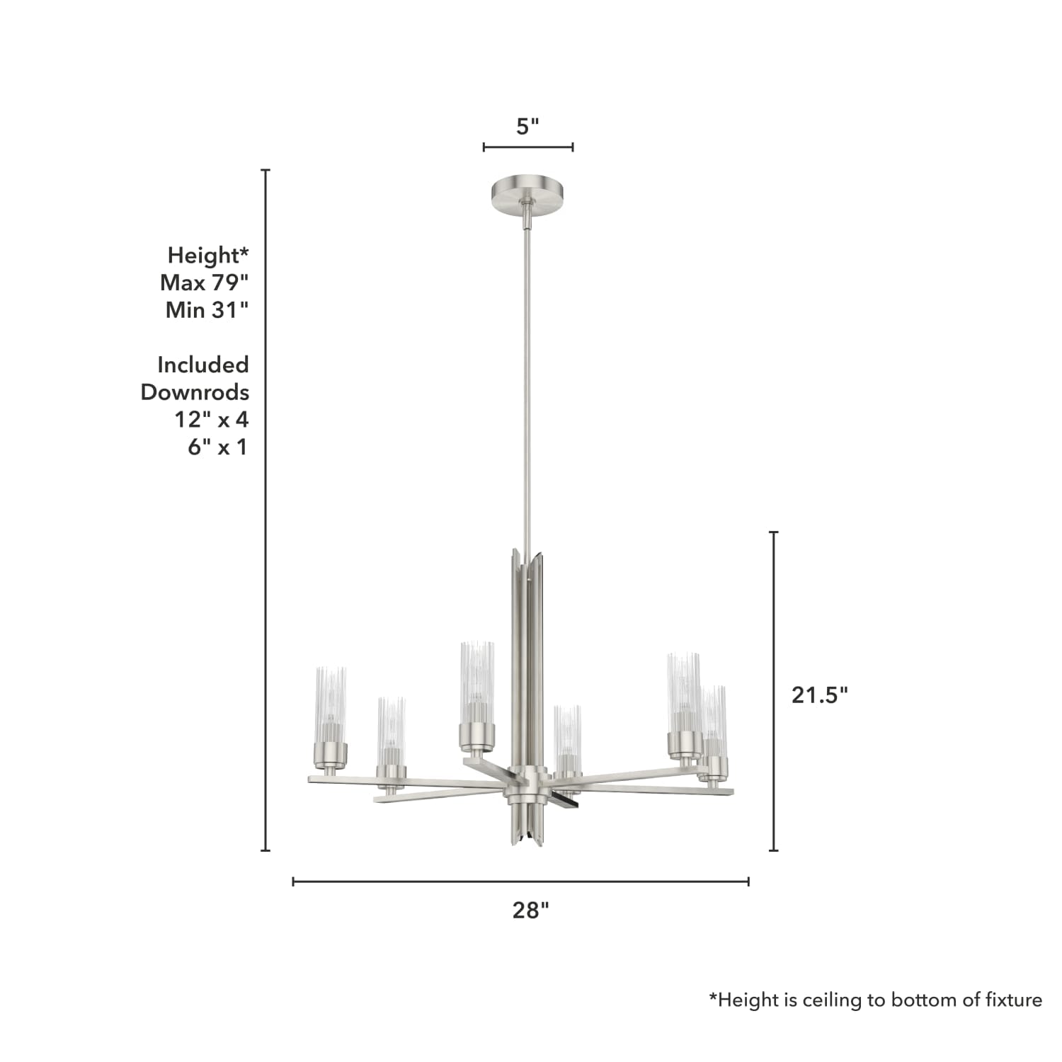 Gatz 6 Light Chandelier - Image 4