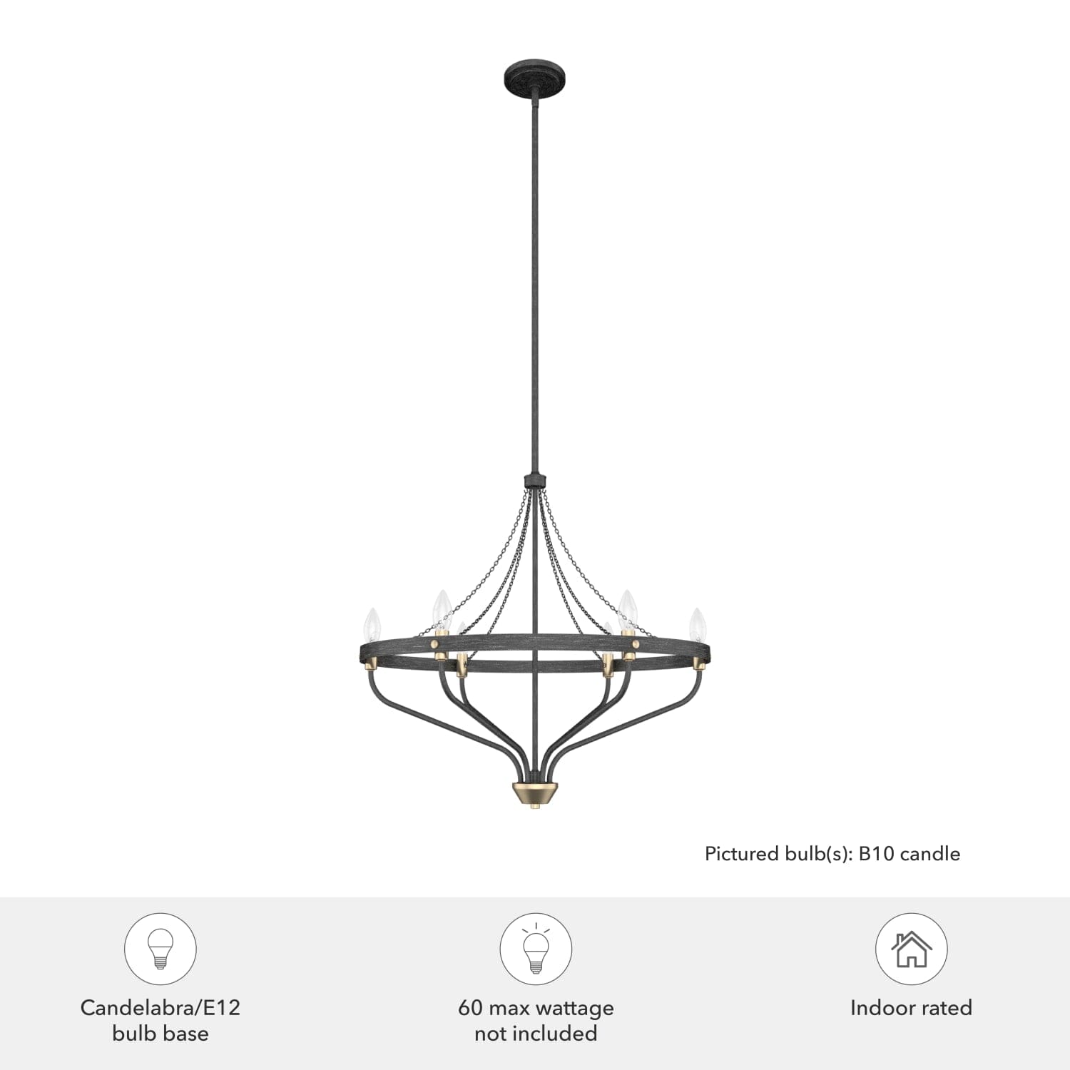 Merlin 6 Light Chandelier - Image 5