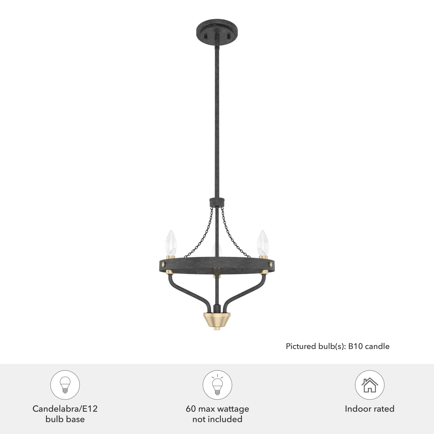 Merlin 3 Light Mini Chandelier - Image 5