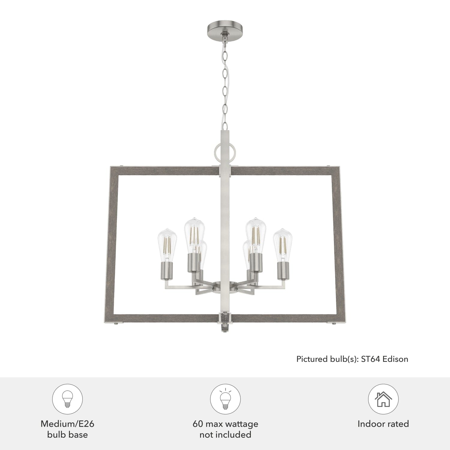 Woodburn 6 Light 30 Inch Foyer Pendant - Image 6