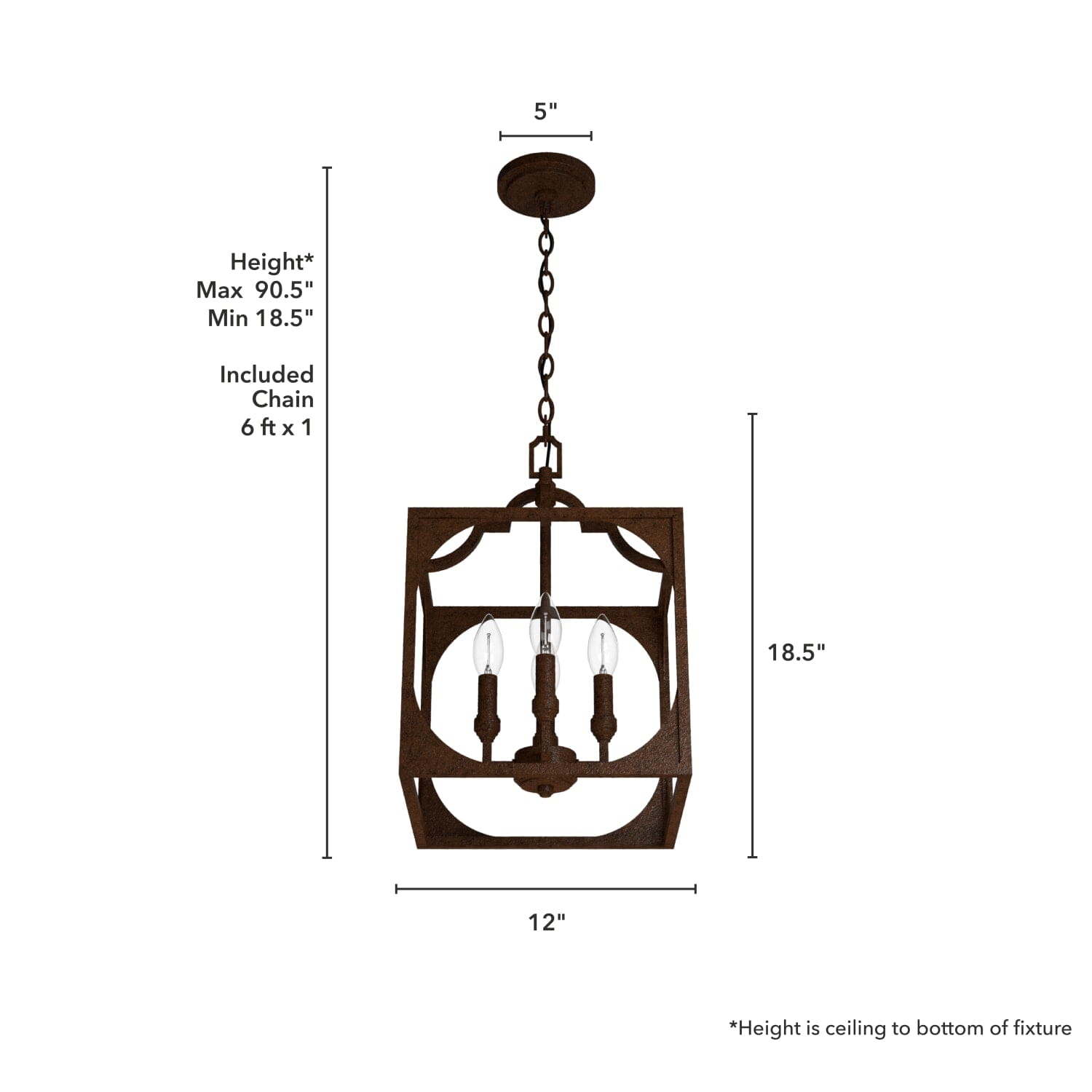 Highland Hill 4 Light Pendant 12 inch - Image 4