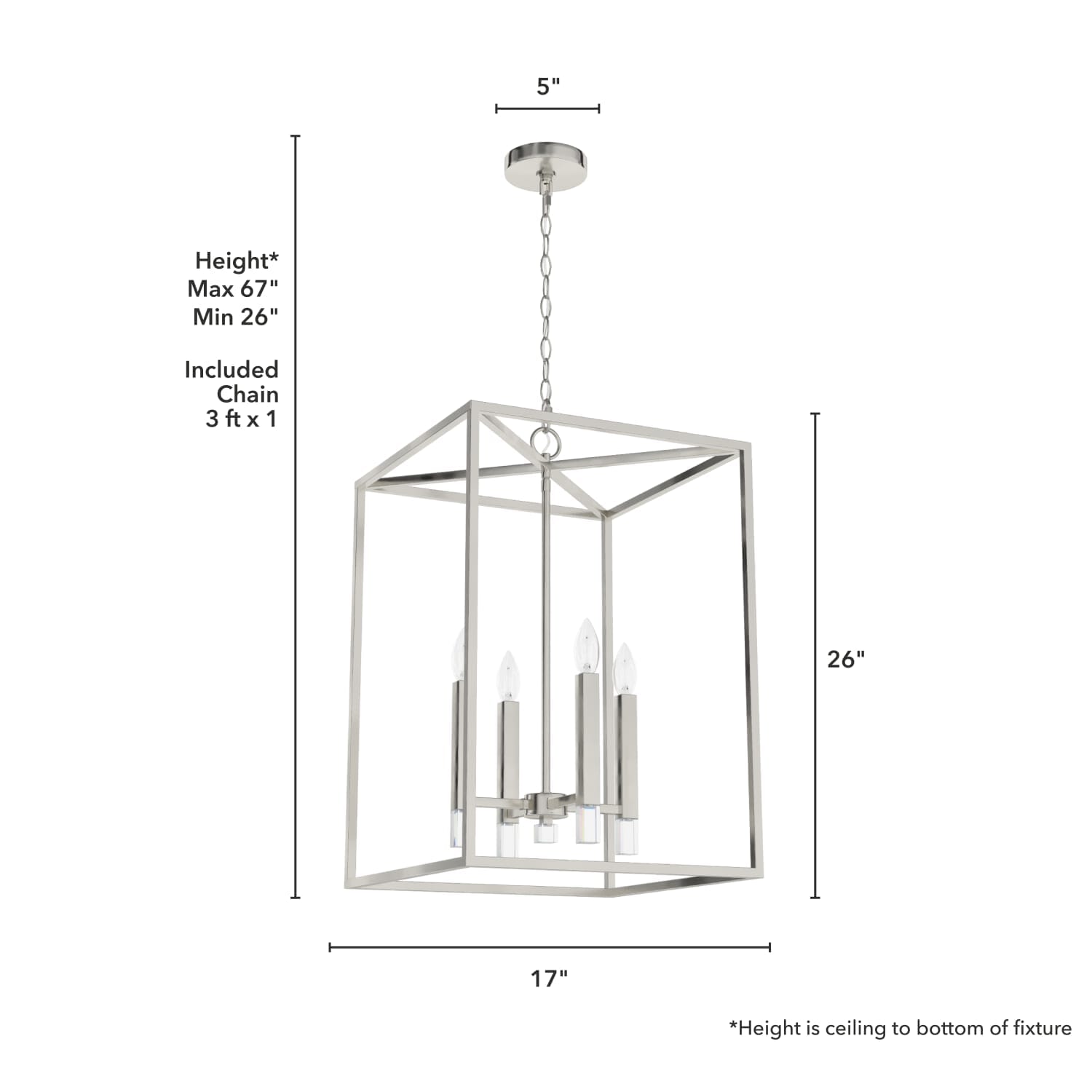 Sunjai Pendant 4 Light 17 inch - Image 4